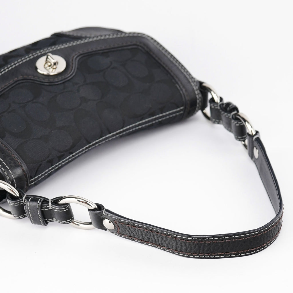 Black Turnlock Shoulder Bag