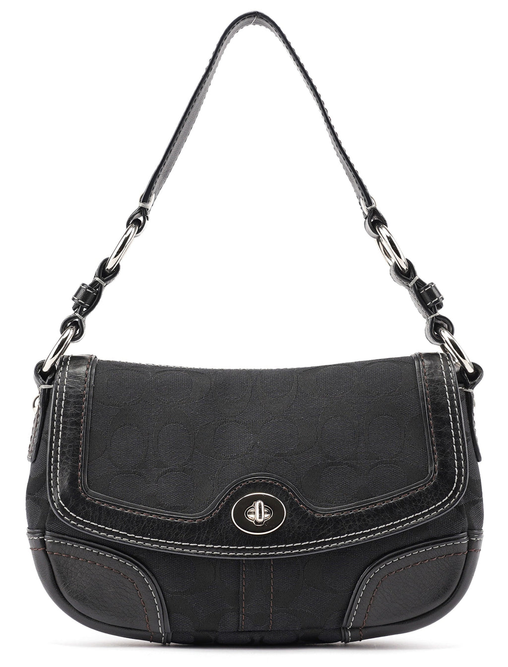 Black Turnlock Shoulder Bag