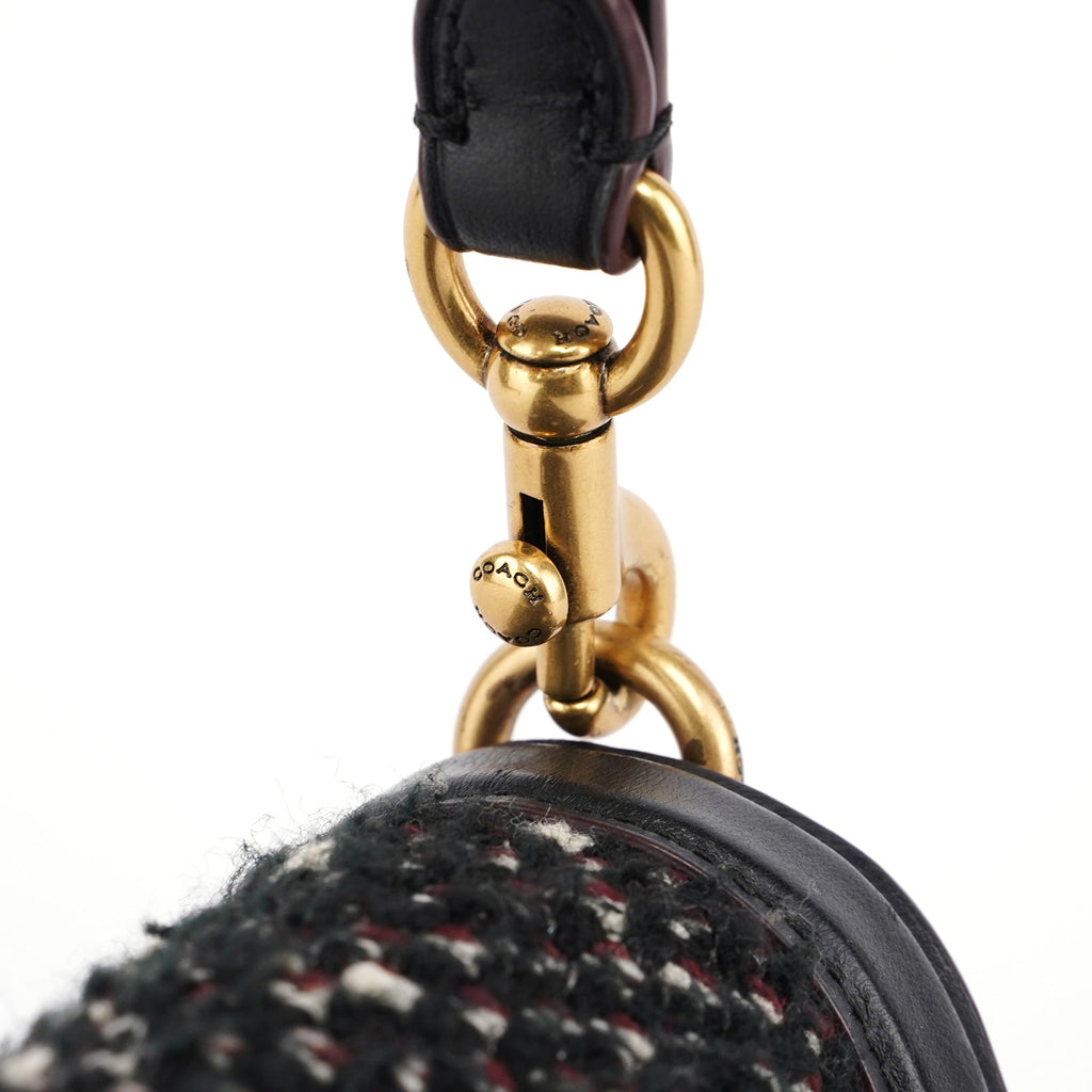 Black Tweed Leather Tabby Shoulder Bag