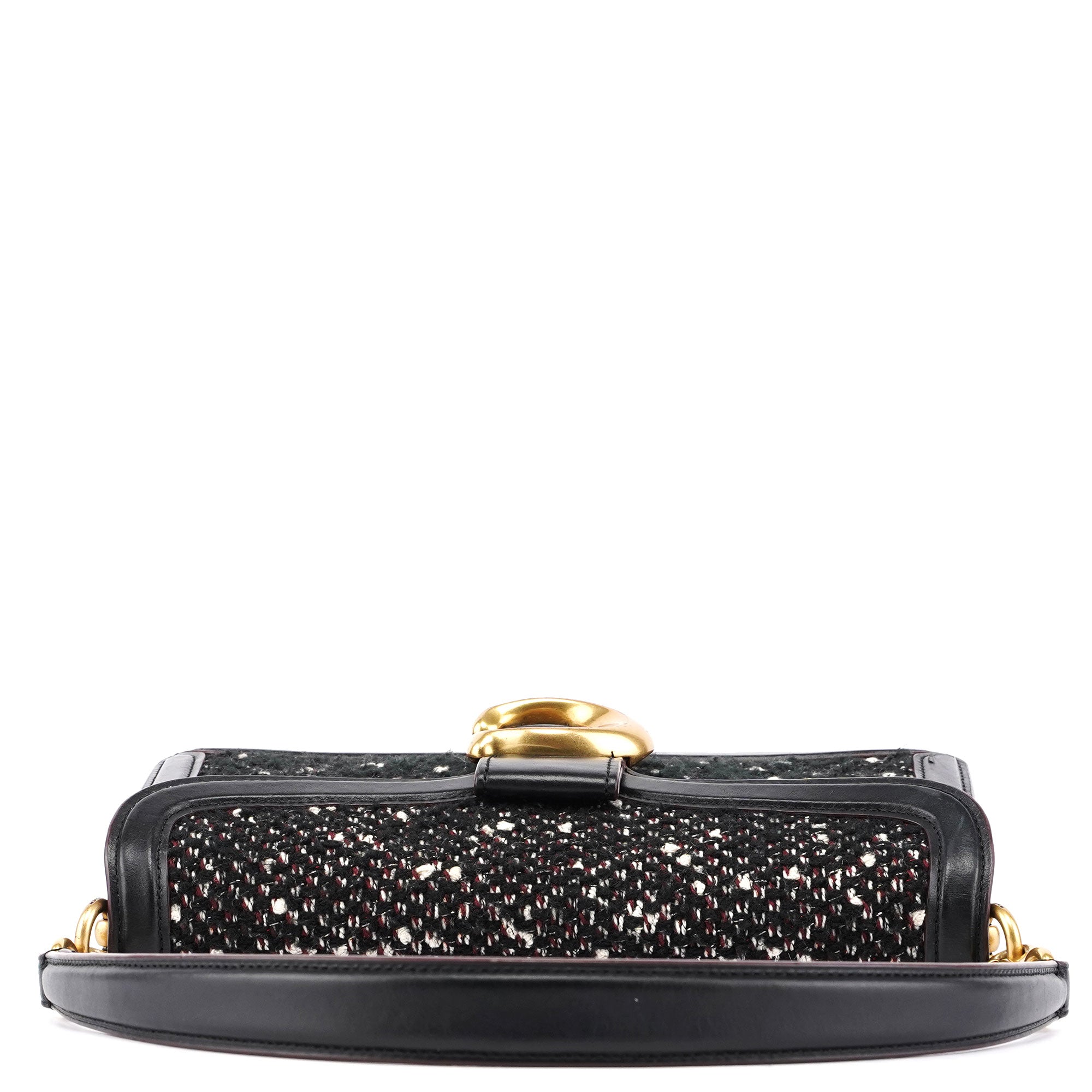 Black Tweed Leather Tabby Shoulder Bag