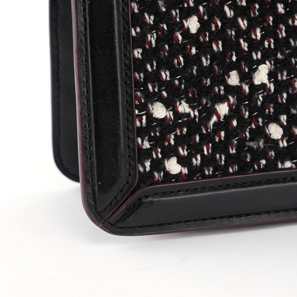 Black Tweed Leather Tabby Shoulder Bag