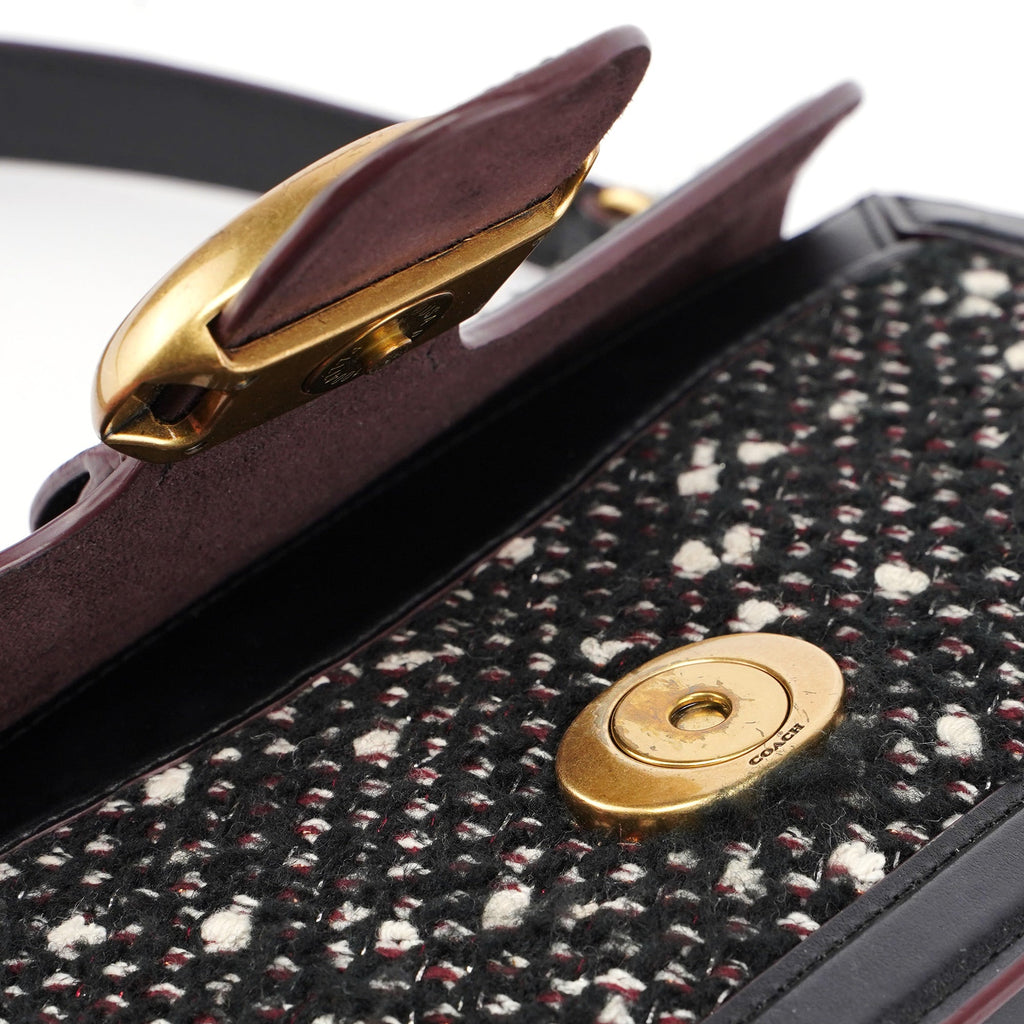 Black Tweed Leather Tabby Shoulder Bag