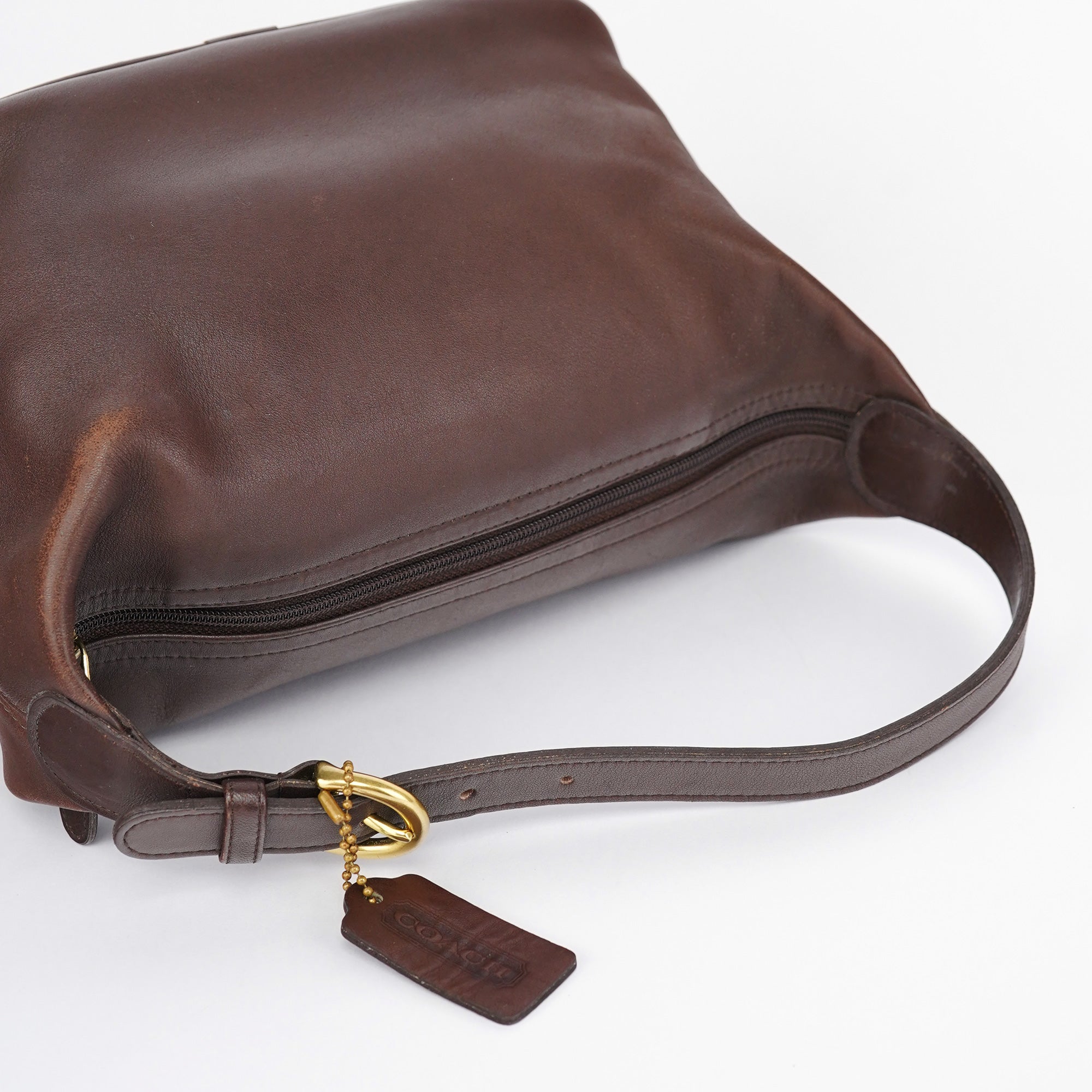 Brown Leather Hobo Shoulder Bag