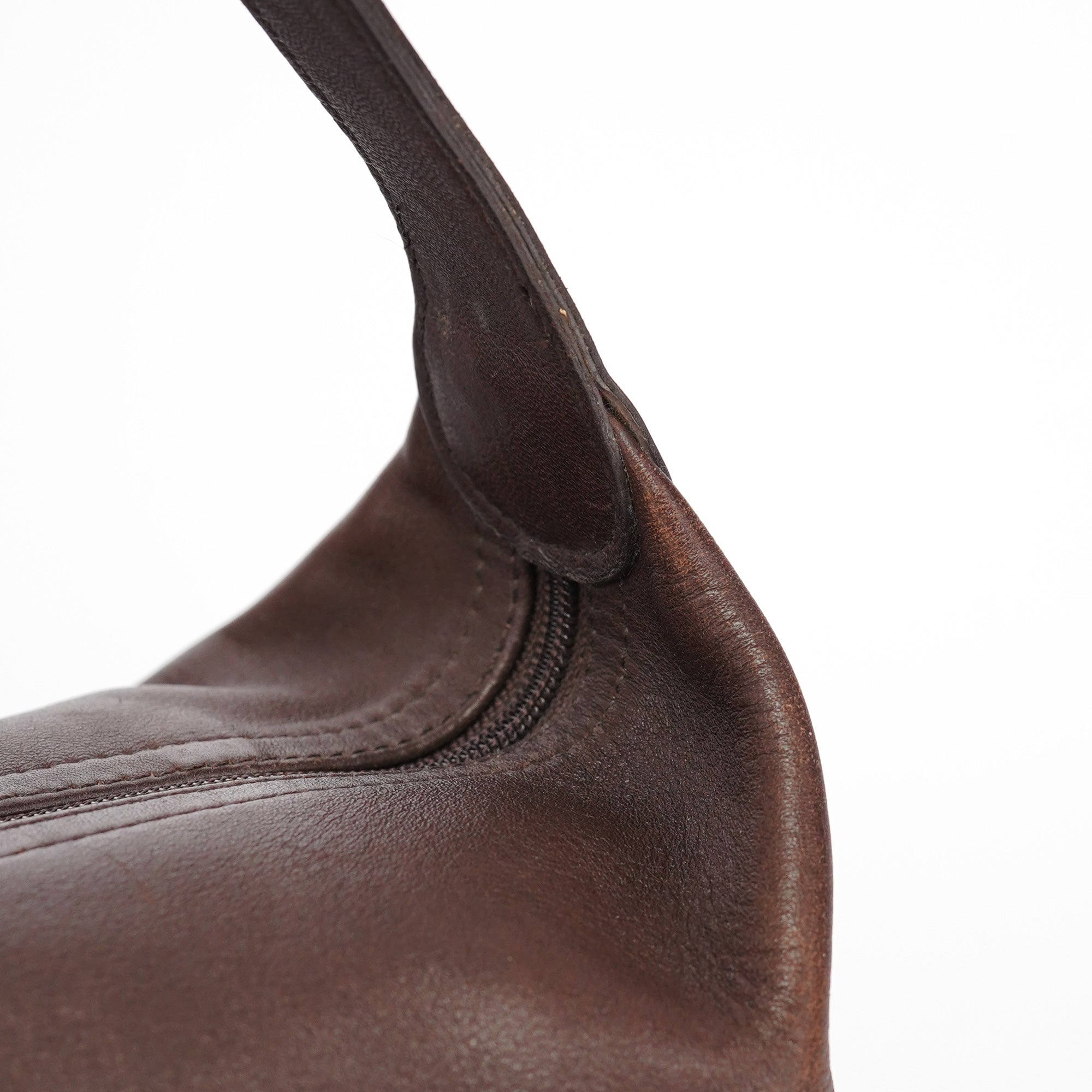 Brown Leather Hobo Shoulder Bag
