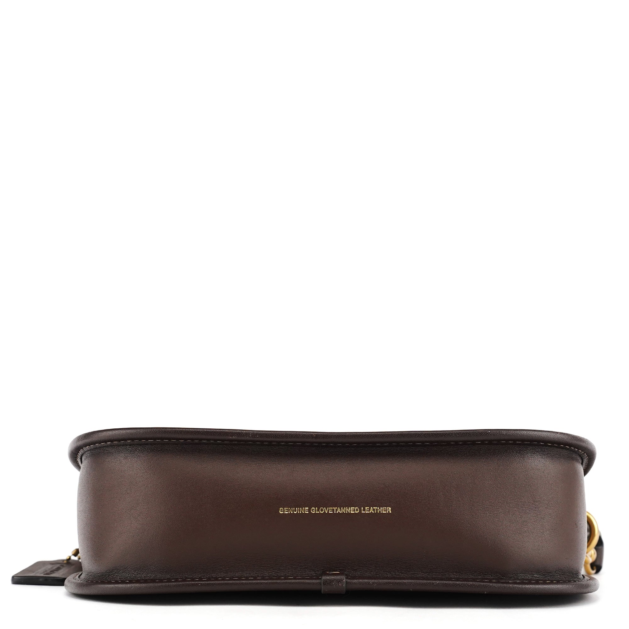 Brown Leather Turnlock Shoulder Bag