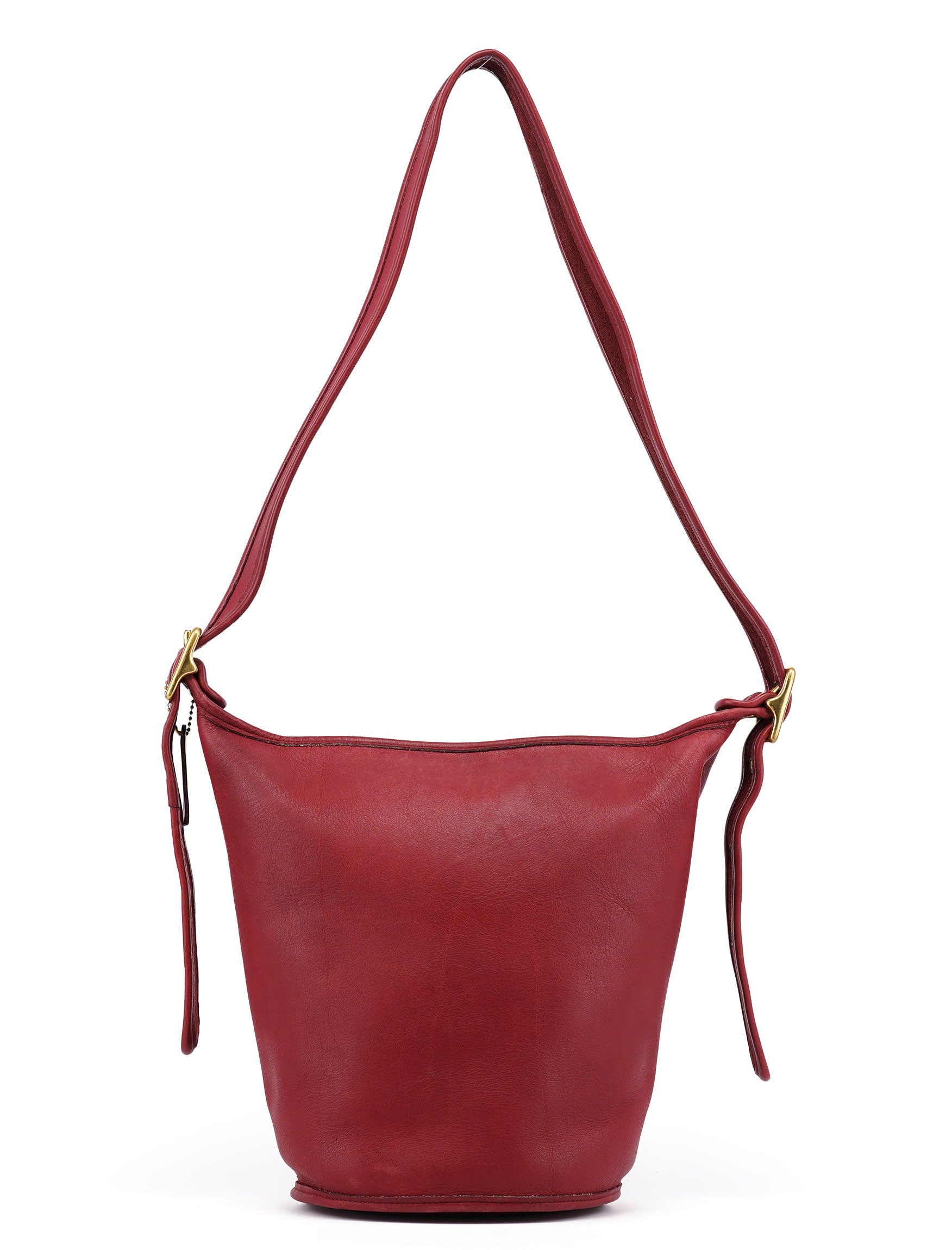 Burgundy Leather Bucket Ergo Shoulder Bag