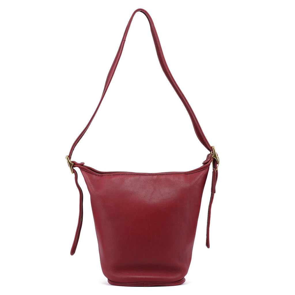 Burgundy Leather Bucket Ergo Shoulder Bag
