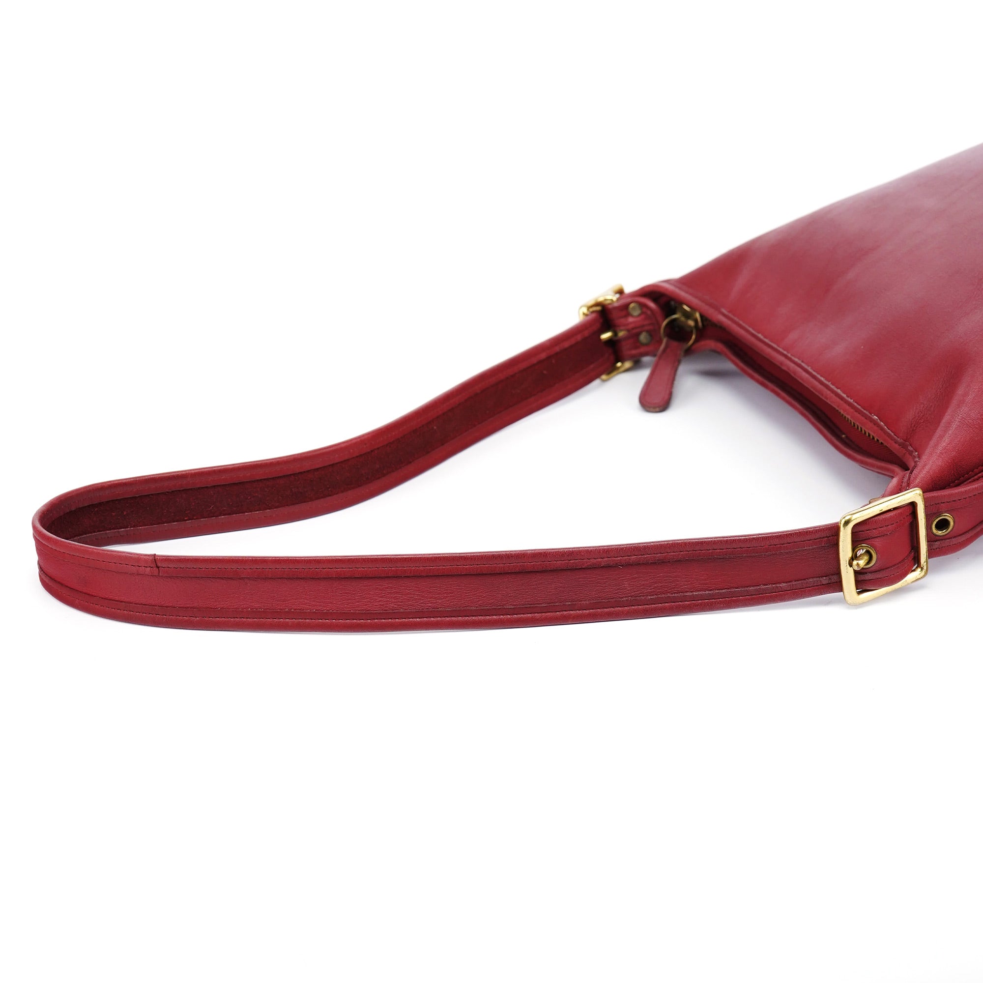 Burgundy Leather Bucket Ergo Shoulder Bag