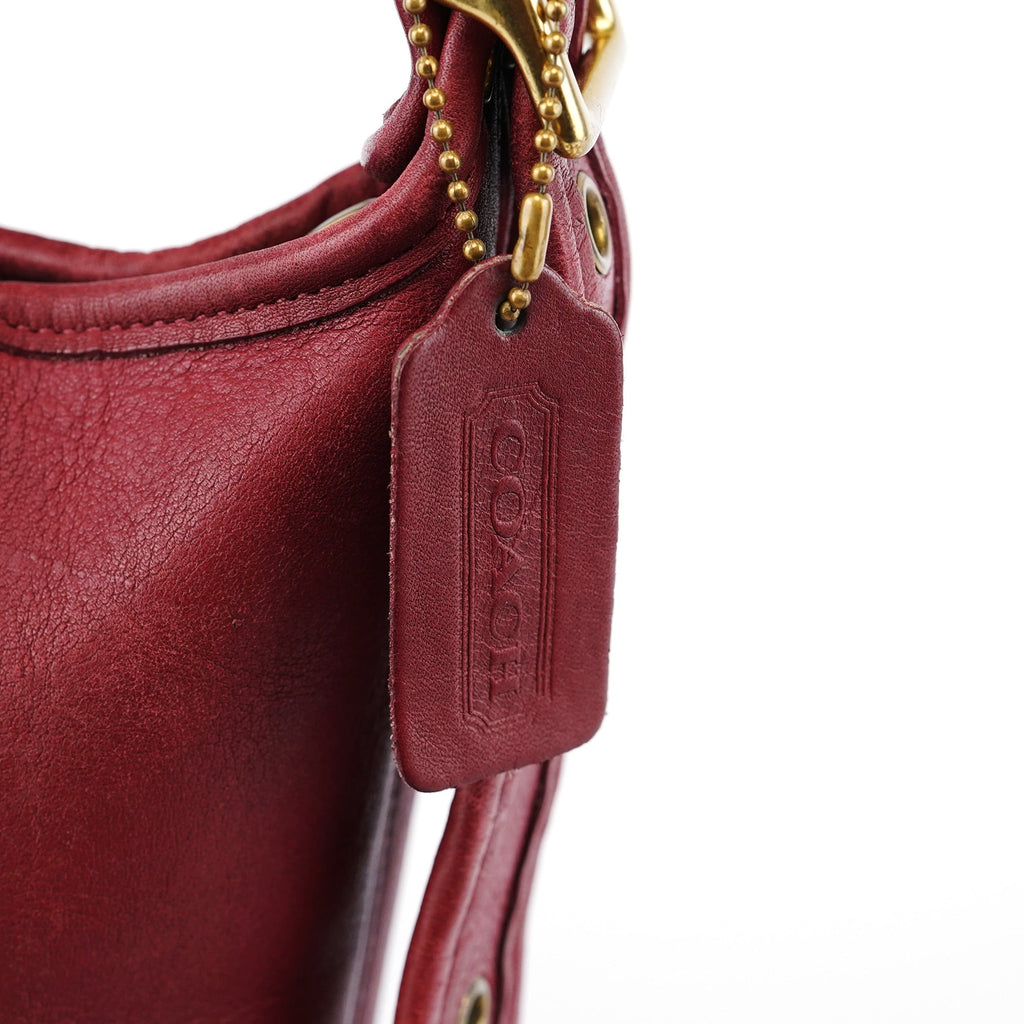 Burgundy Leather Bucket Ergo Shoulder Bag