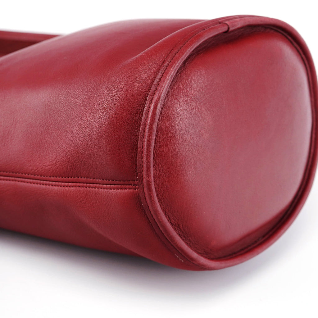 Burgundy Leather Bucket Ergo Shoulder Bag