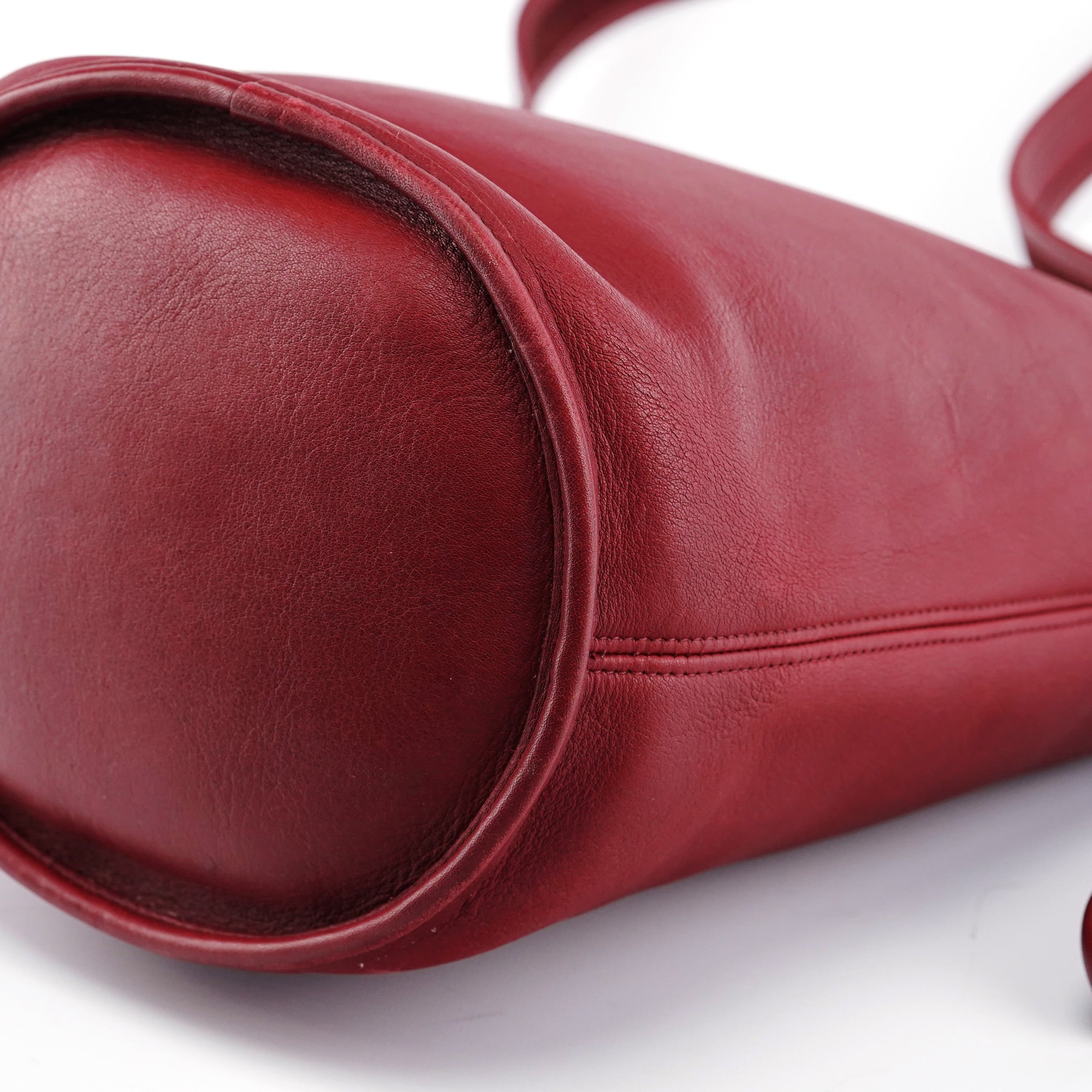 Burgundy Leather Bucket Ergo Shoulder Bag