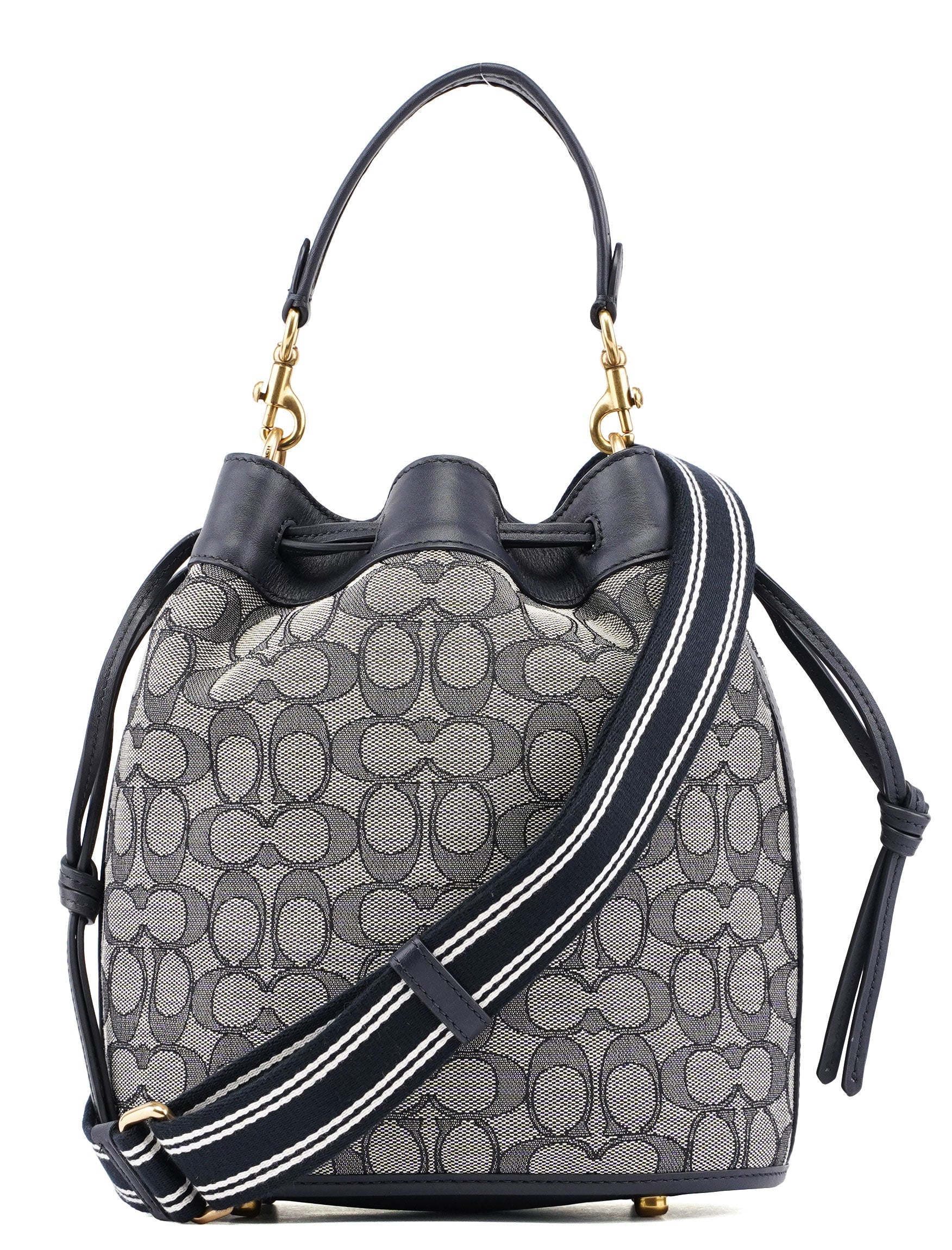 C3853 Beige Navy Signature C Bucket 2-Way Bag