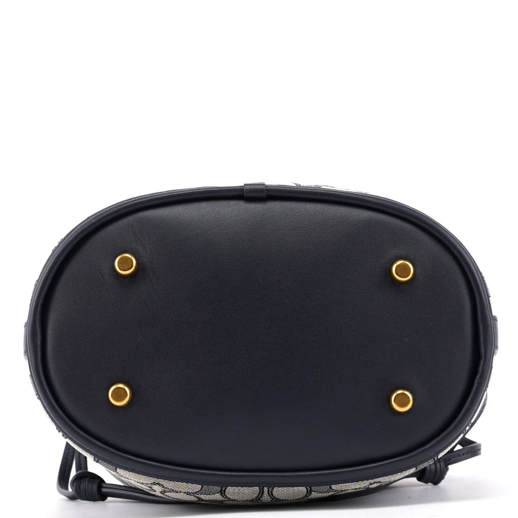 C3853 Beige Navy Signature C Bucket 2-Way Bag