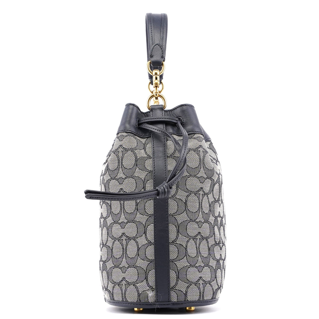C3853 Beige Navy Signature C Bucket 2-Way Bag
