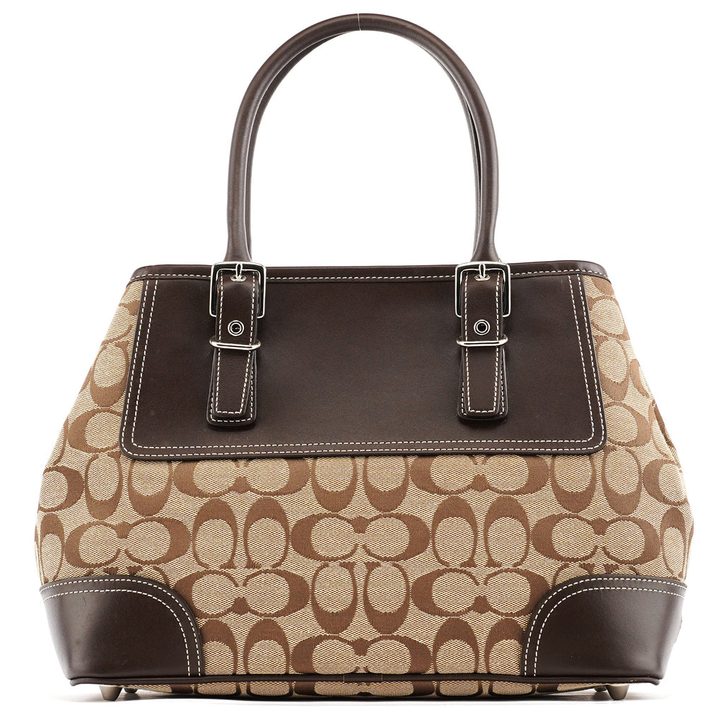 F06366 Beige Brown Signature Soho Tote Bag