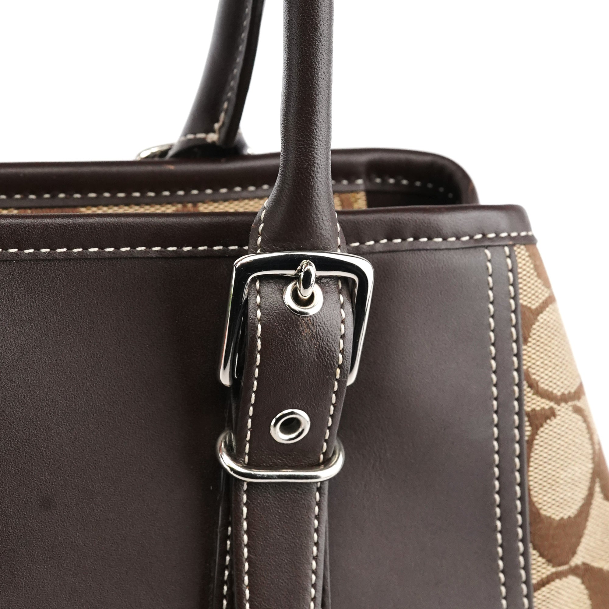 F06366 Beige Brown Signature Soho Tote Bag