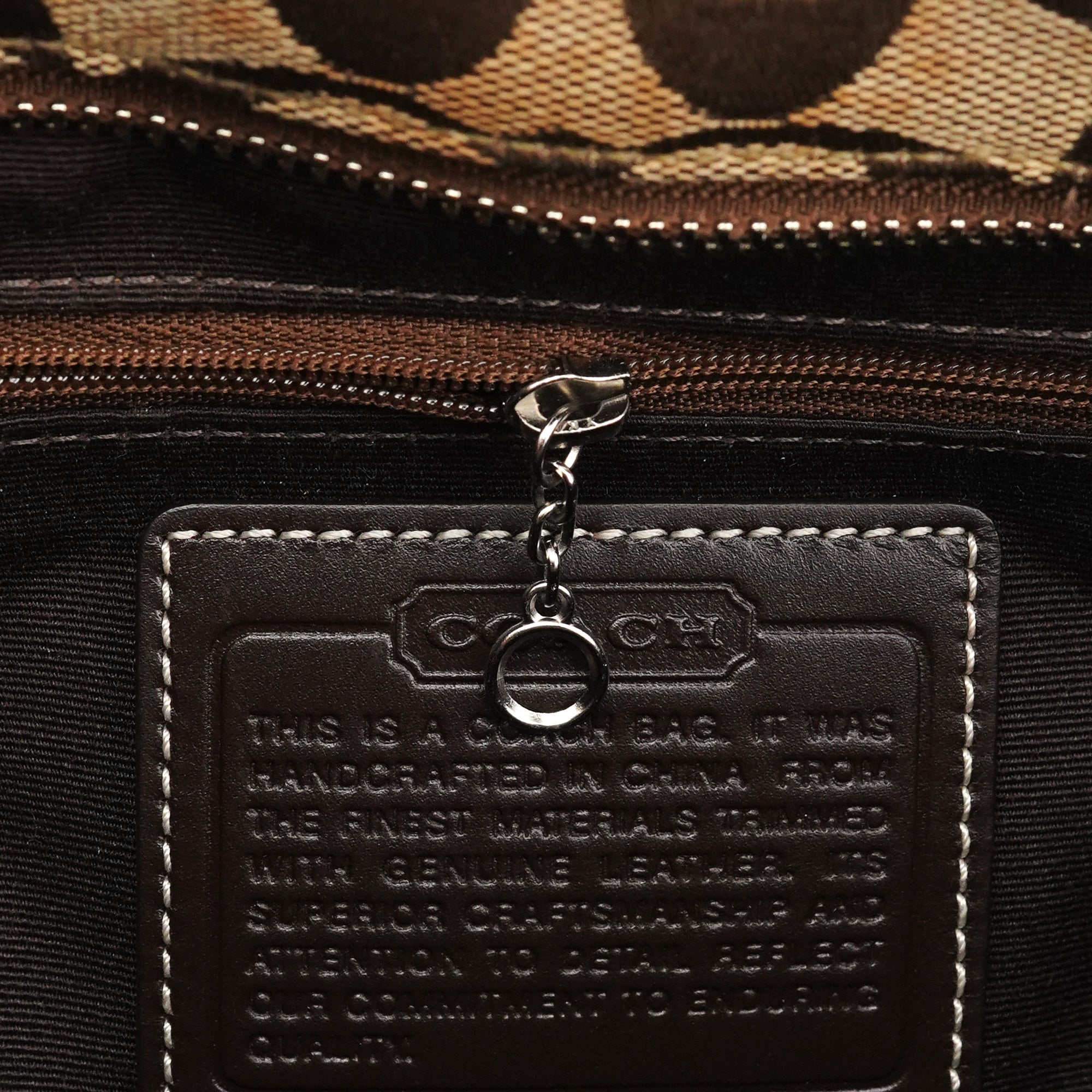 F06366 Beige Brown Signature Soho Tote Bag
