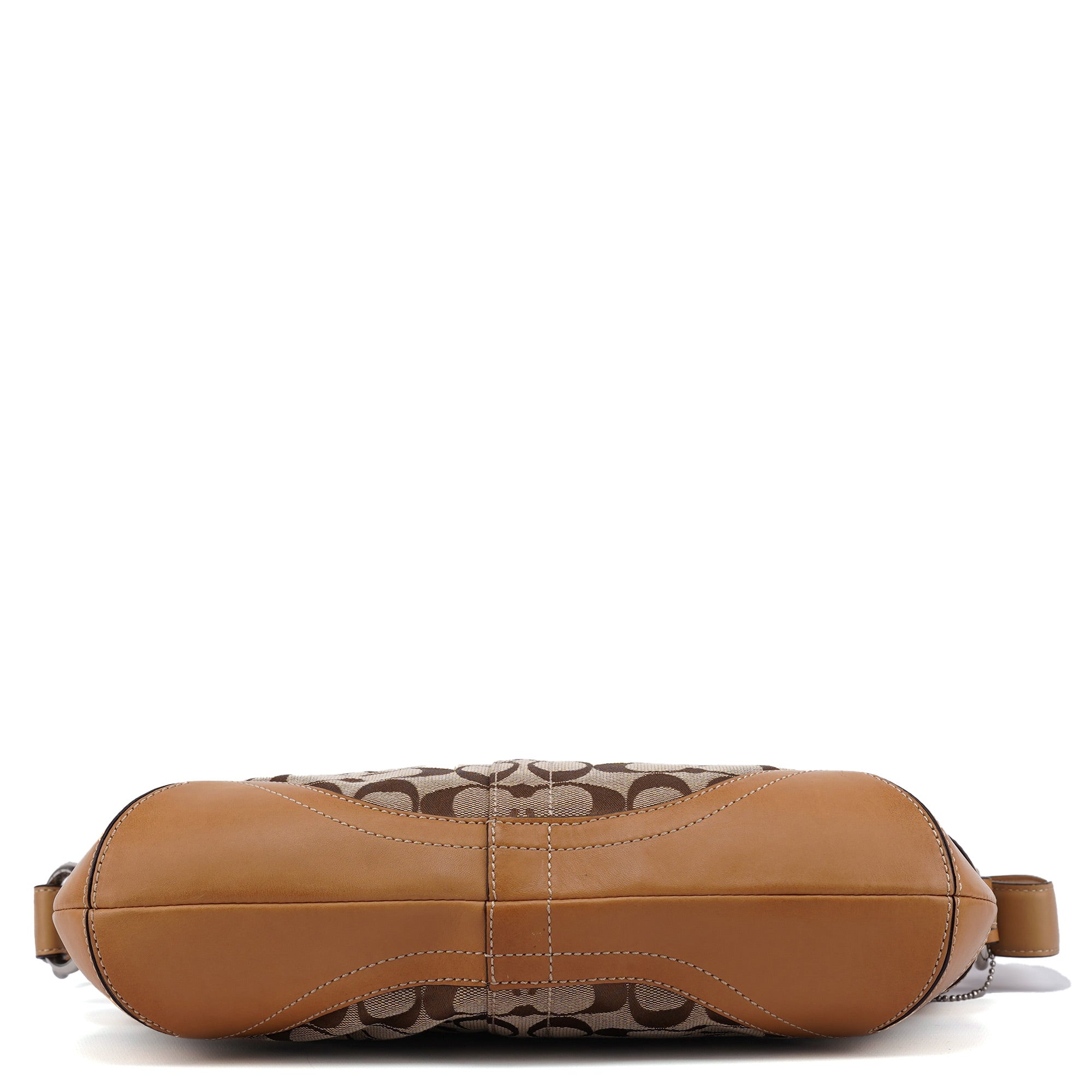 F07077 Beige Signature C Hobo Shoulder Bag