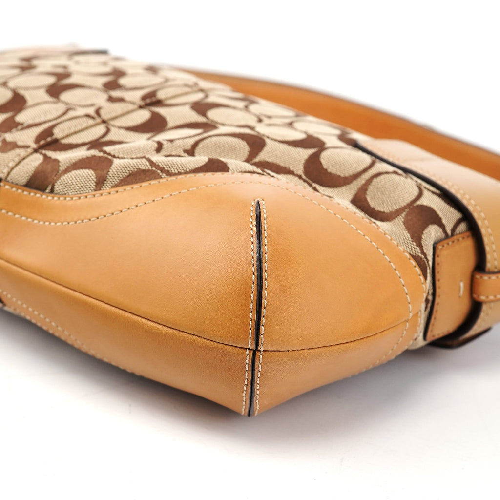 F07077 Beige Signature C Hobo Shoulder Bag