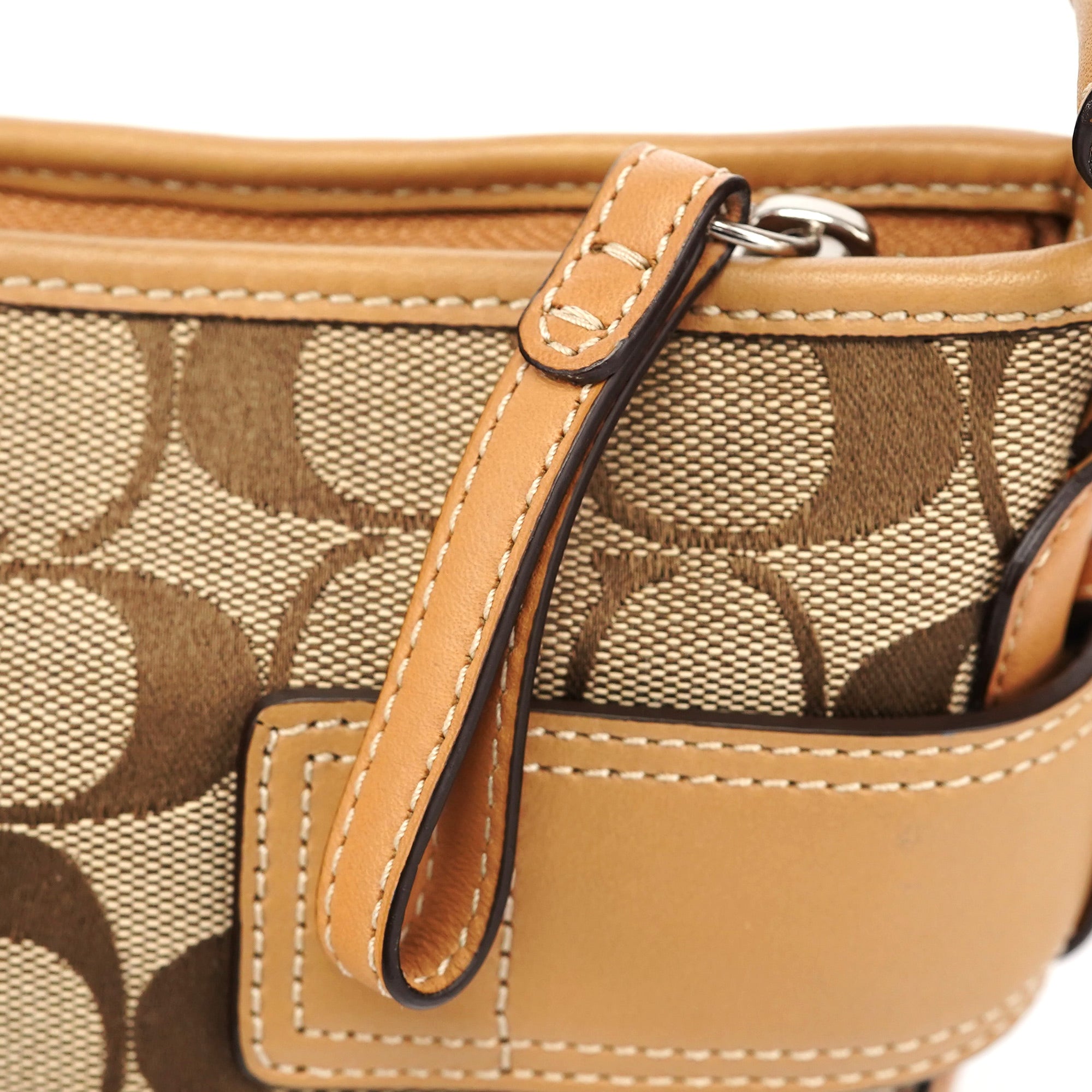 F07077 Beige Signature C Hobo Shoulder Bag