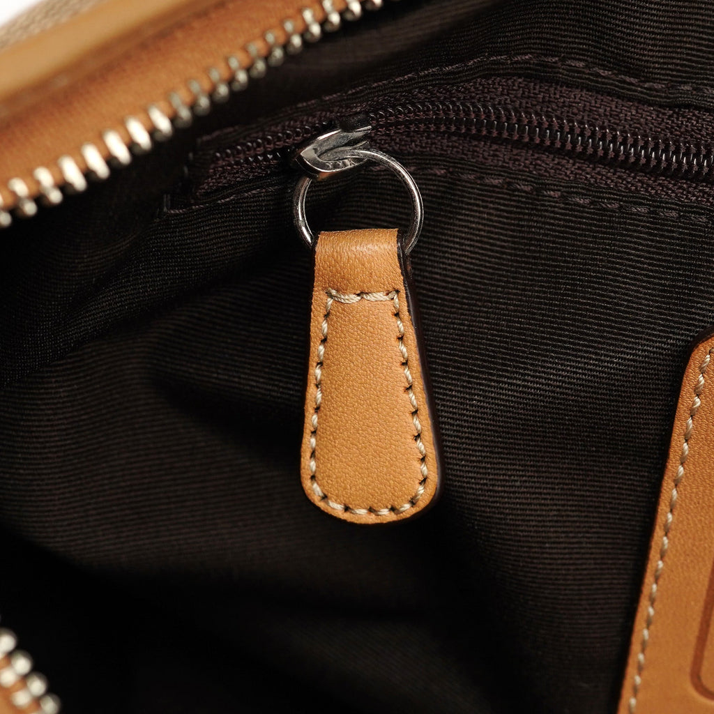 F07077 Beige Signature C Hobo Shoulder Bag