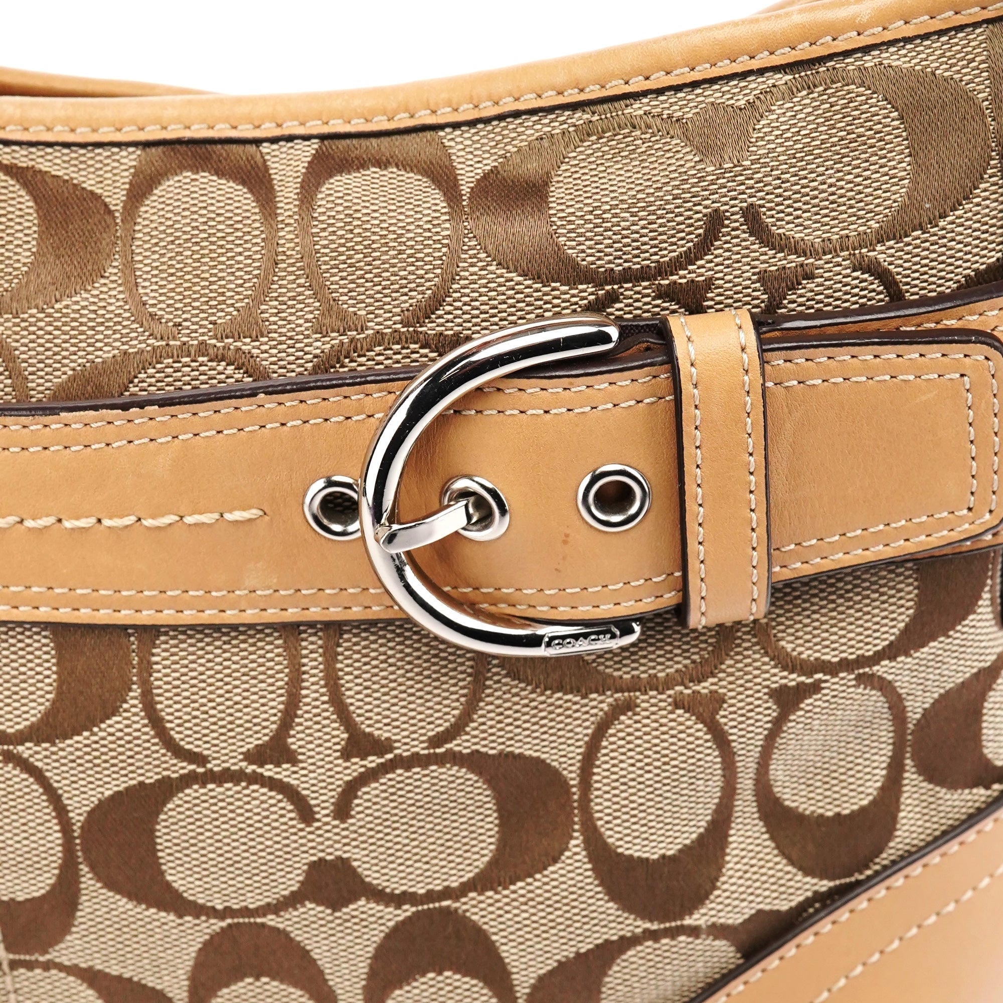 F07077 Beige Tan Signature Canvas Soho 2-Way Bag