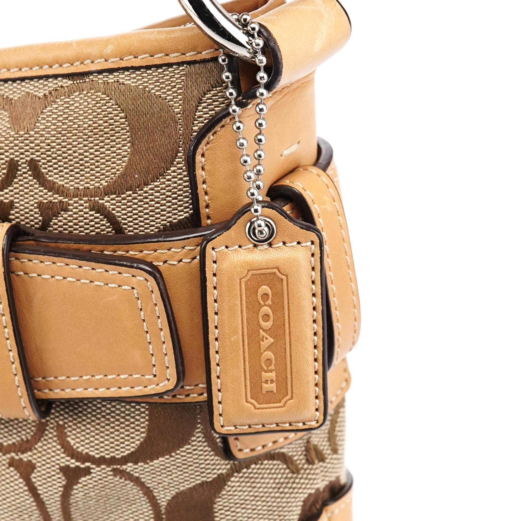F07077 Beige Tan Signature Canvas Soho 2-Way Bag