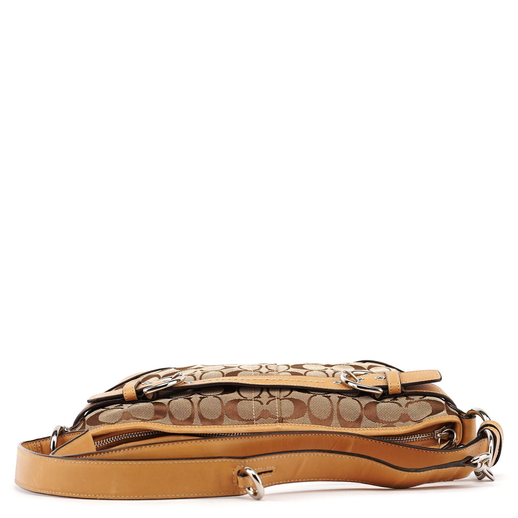 F07077 Beige Tan Signature Canvas Soho 2-Way Bag