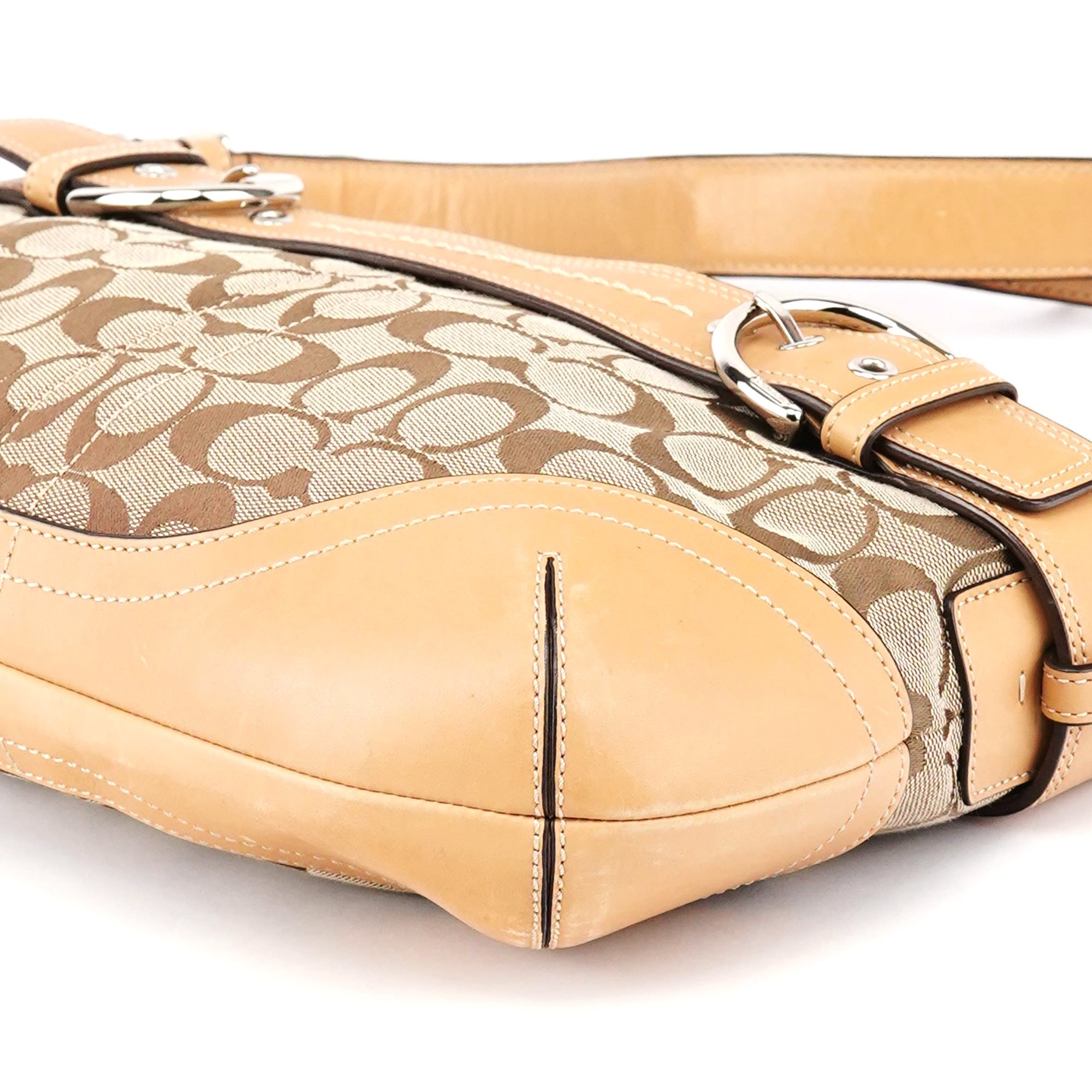 F07077 Beige Tan Signature Canvas Soho 2-Way Bag