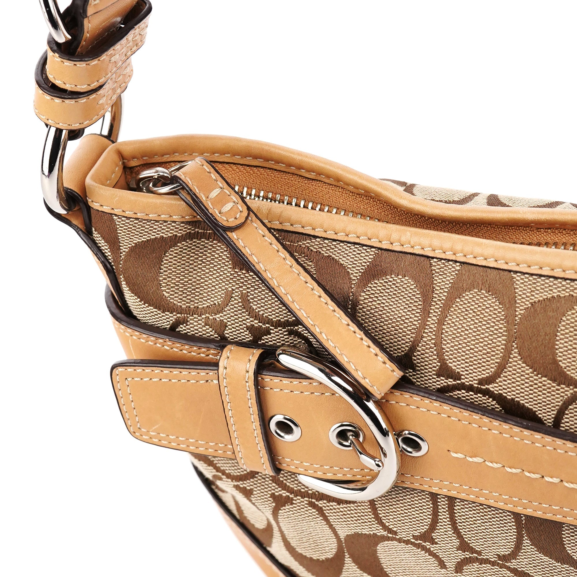 F07077 Beige Tan Signature Canvas Soho 2-Way Bag