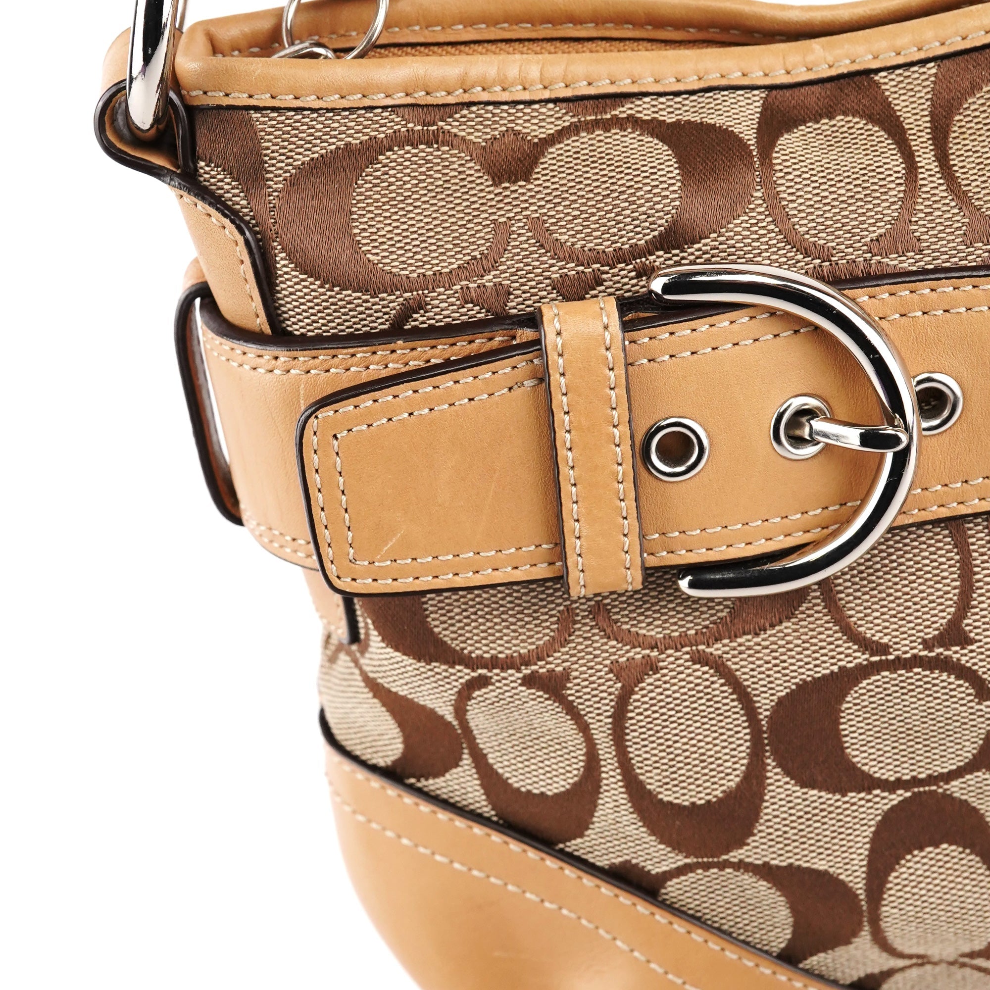 F07077 Beige Tan Signature Canvas Soho 2-Way Bag