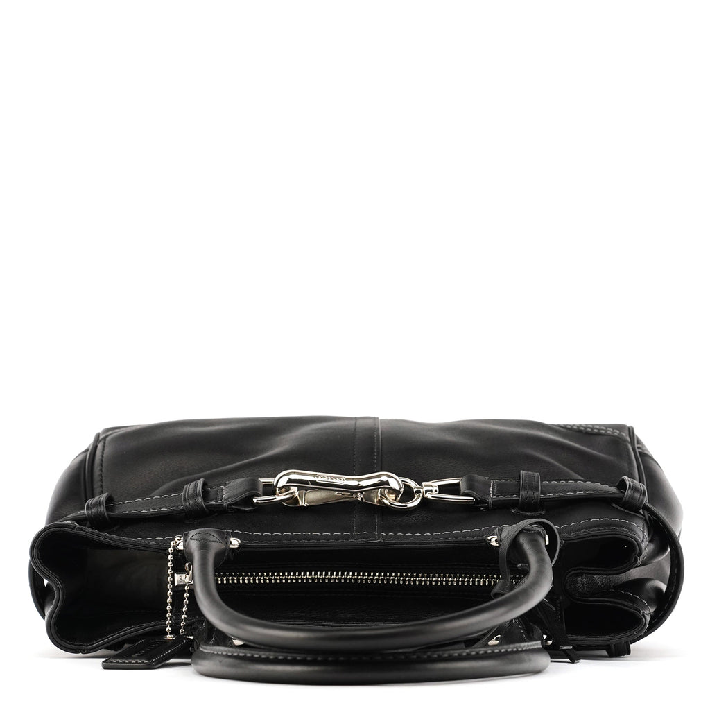 F08A70 Black Leather Hamptons Tote Bag