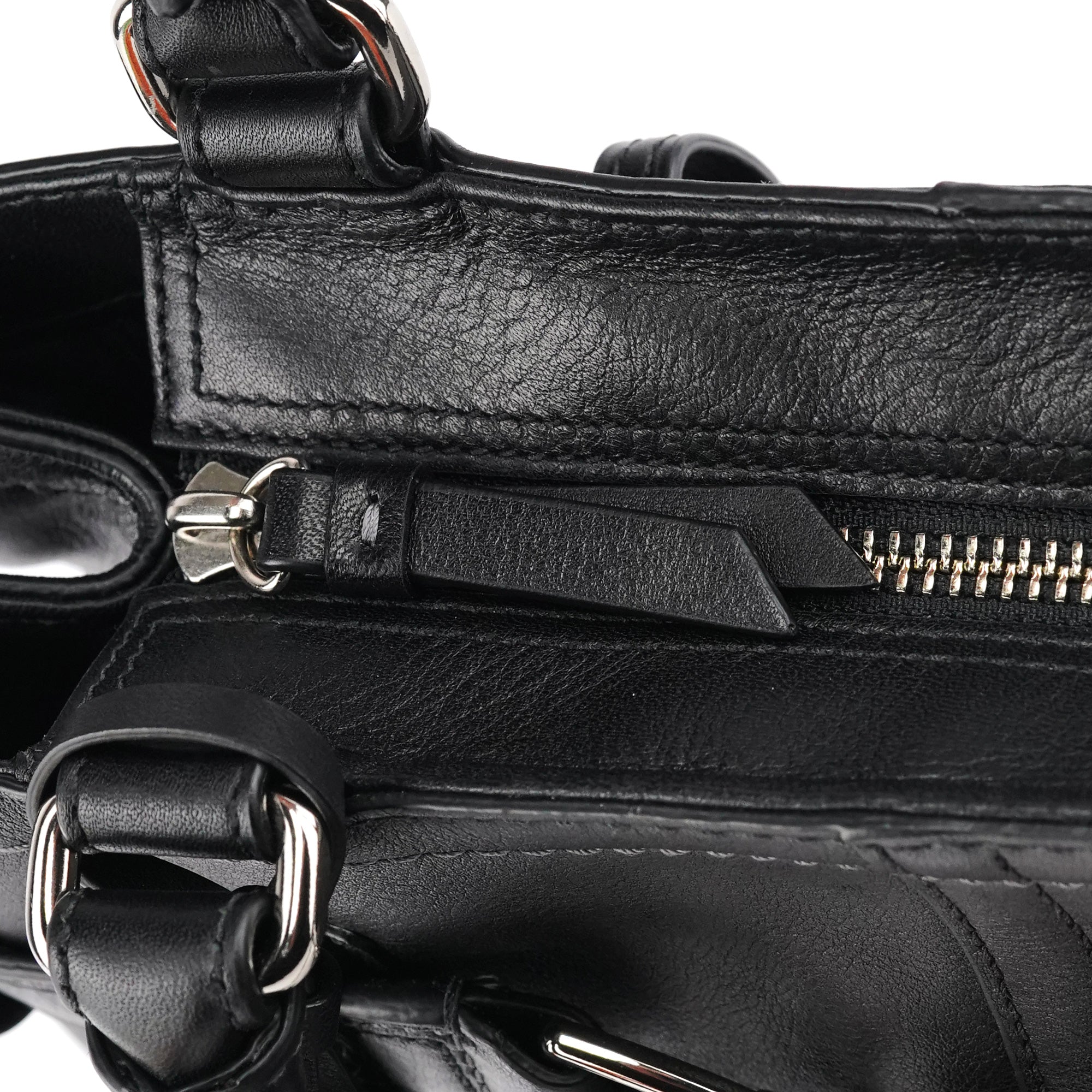 F08A70 Black Leather Hamptons Tote Bag