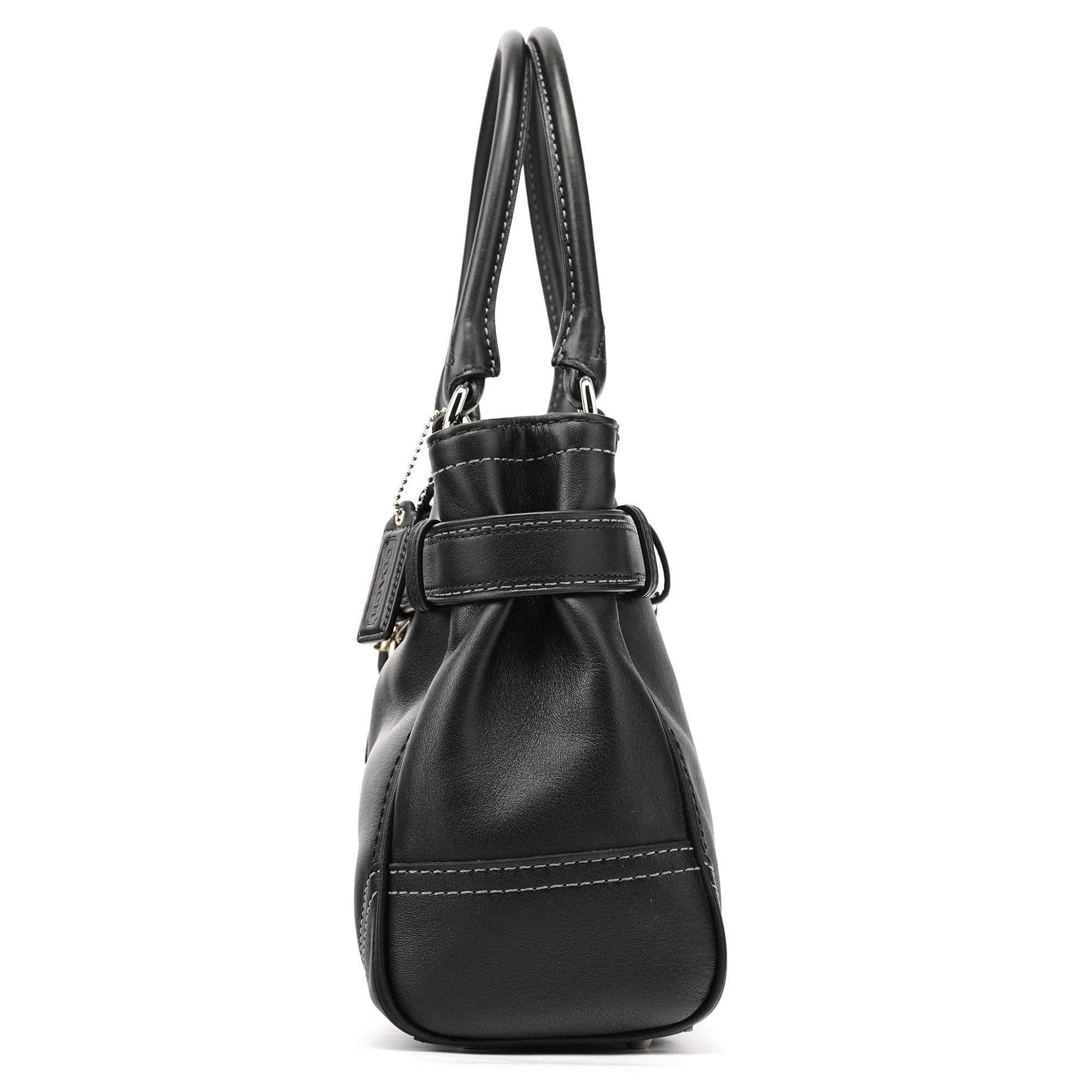 F08A70 Black Leather Hamptons Tote Bag