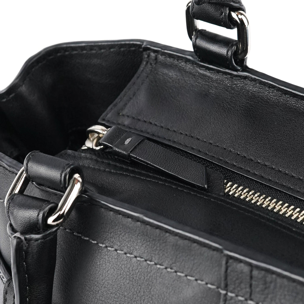 F08A71 Black Leather Hamptons Tote Bag