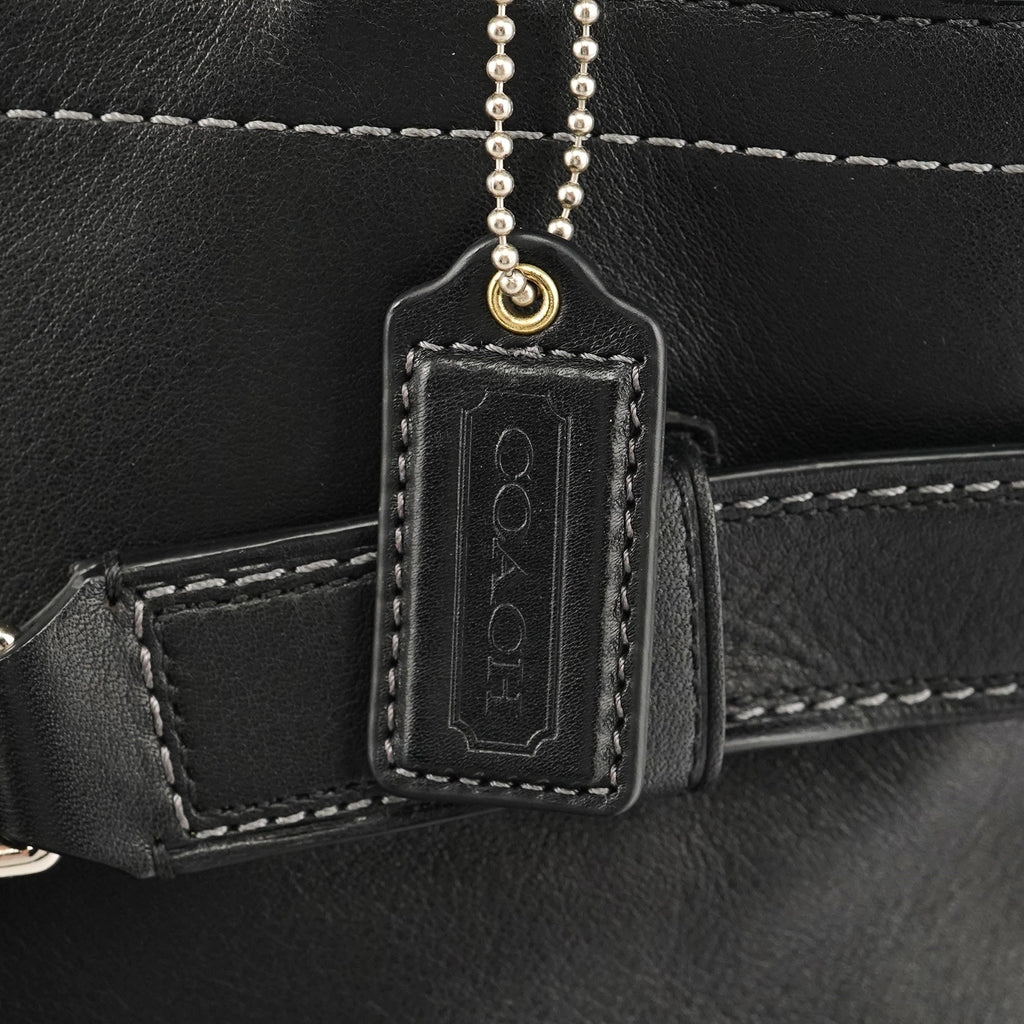 F08A71 Black Leather Hamptons Tote Bag