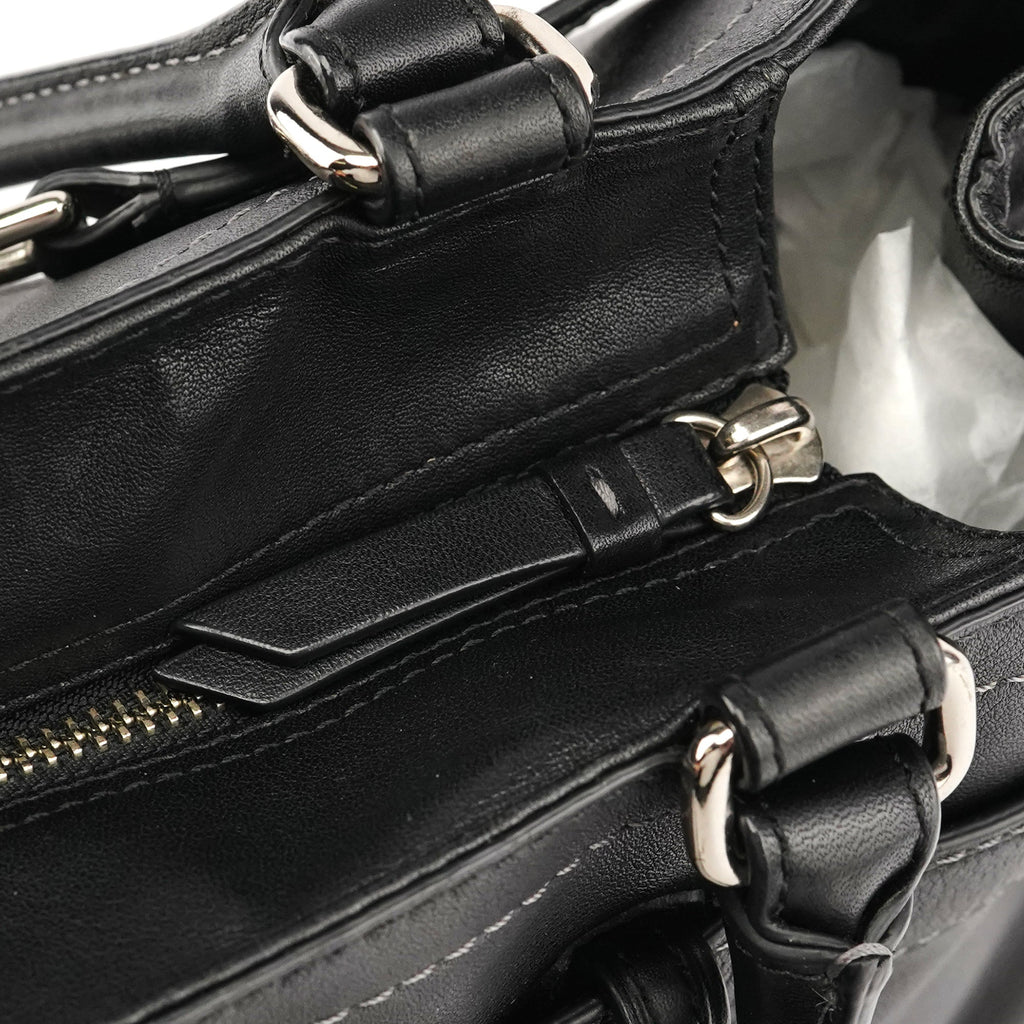 F08A71 Black Leather Hamptons Tote Bag