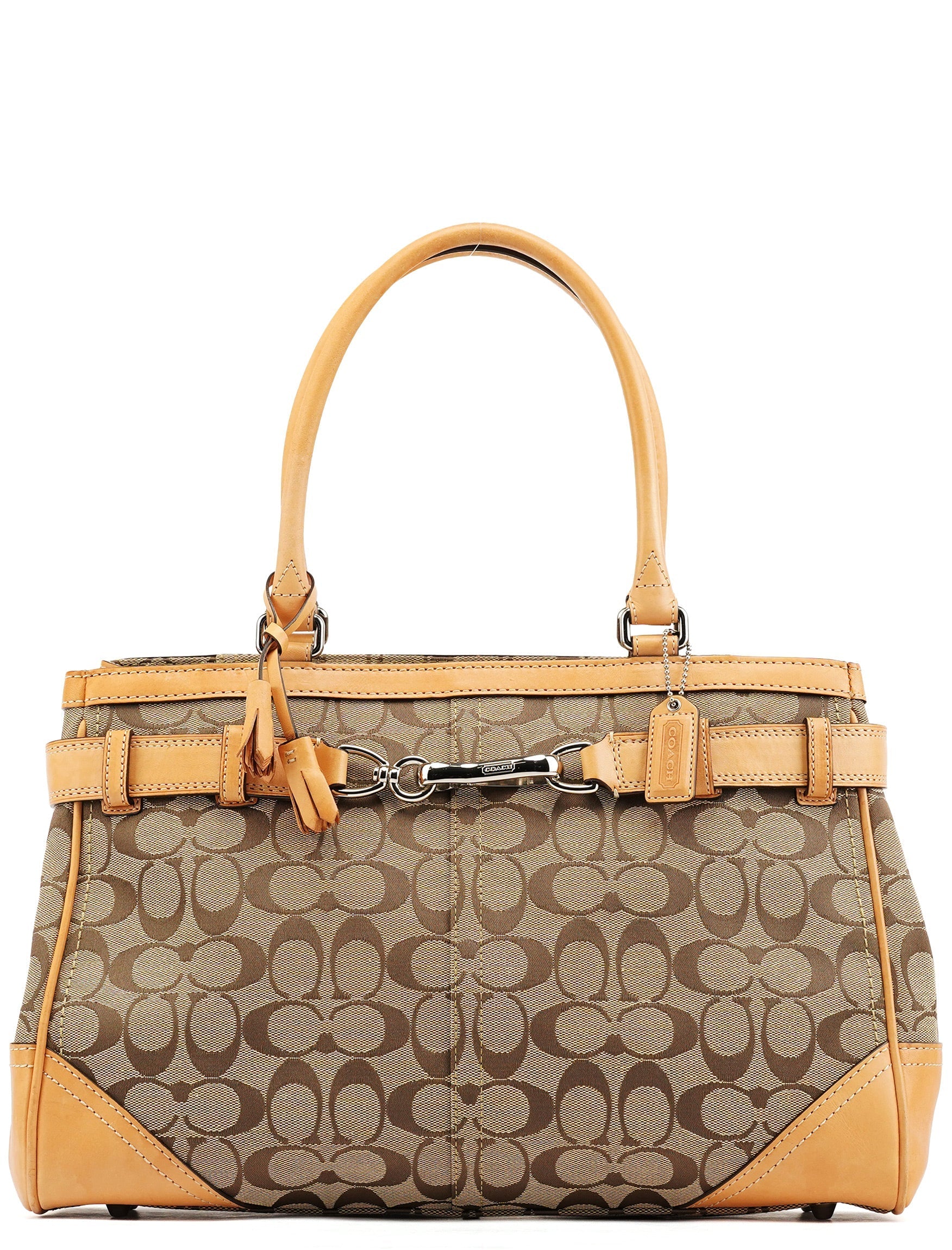 F08K07 Beige Tan Signature Hampton Tote Bag