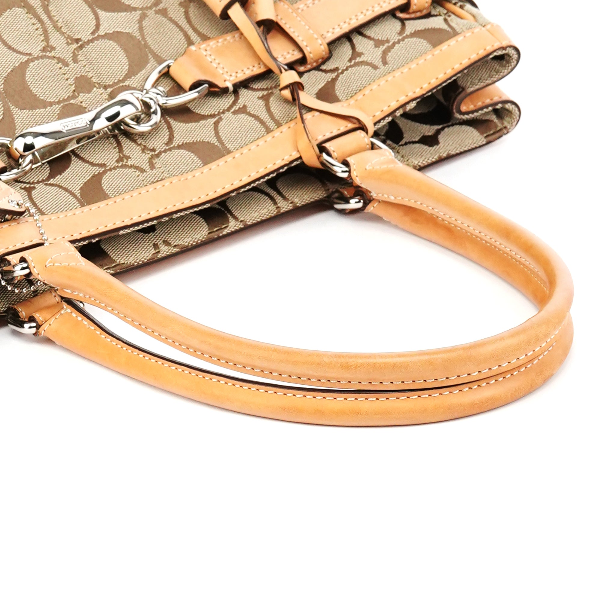 F08K07 Beige Tan Signature Tote Bag