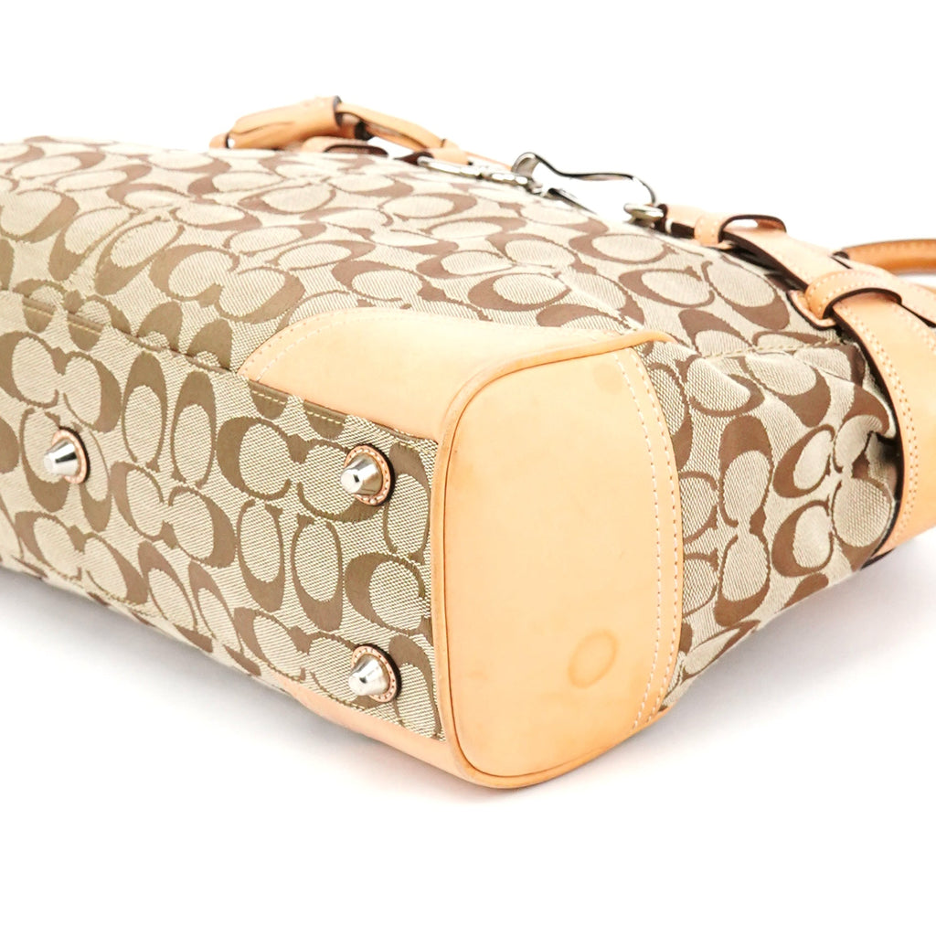 F08K07 Beige Tan Signature Tote Bag