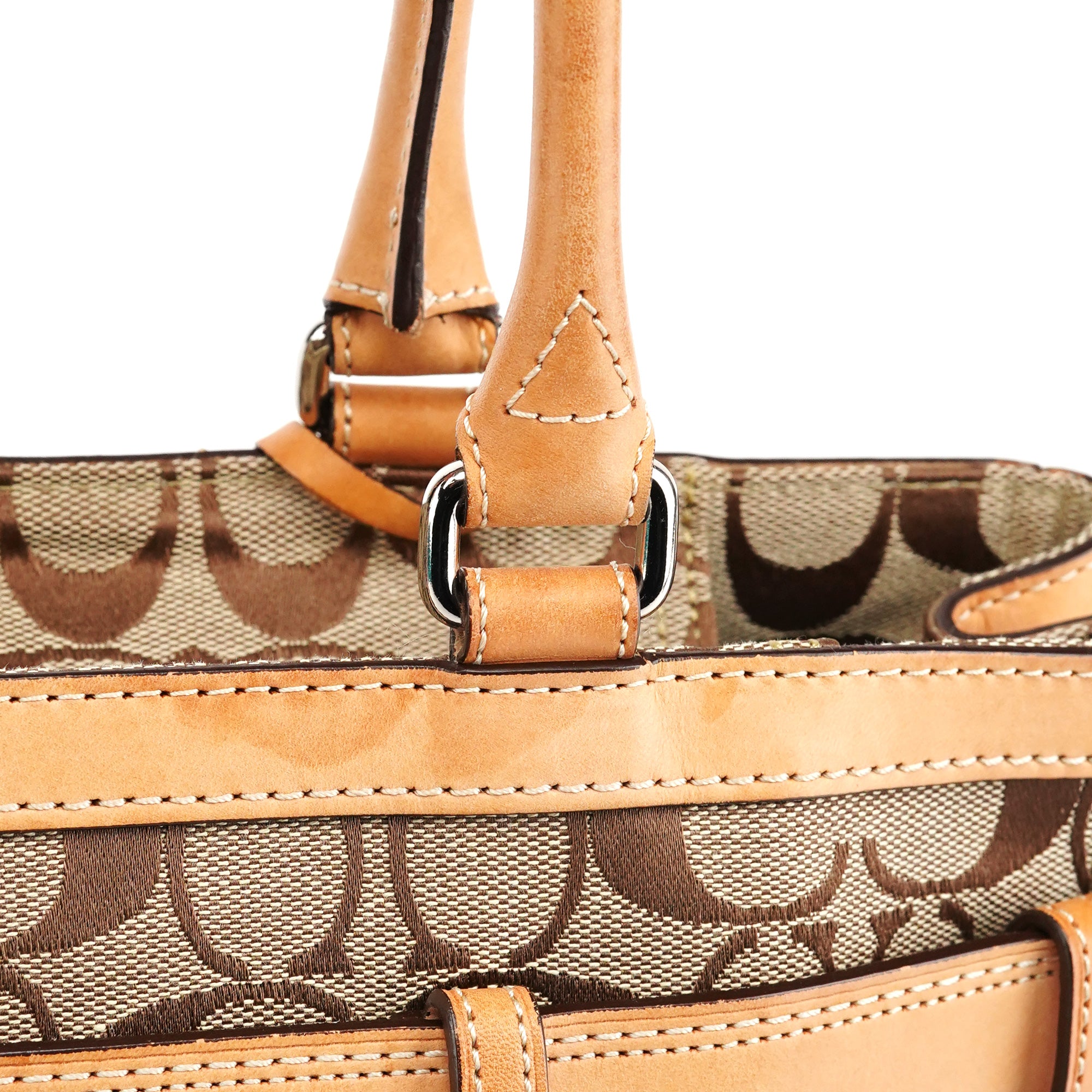 F08K07 Beige Tan Signature Tote Bag