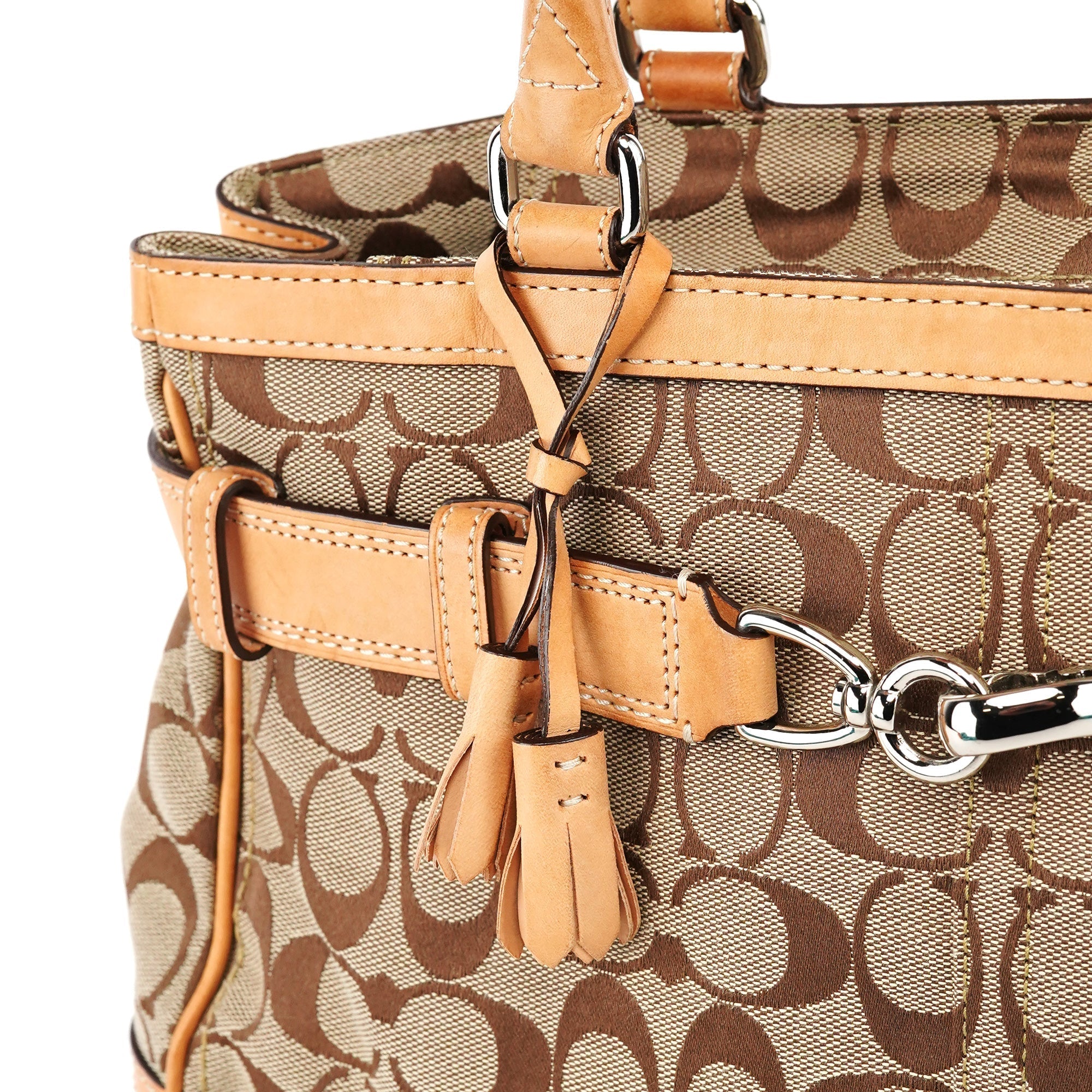 F08K07 Beige Tan Signature Tote Bag