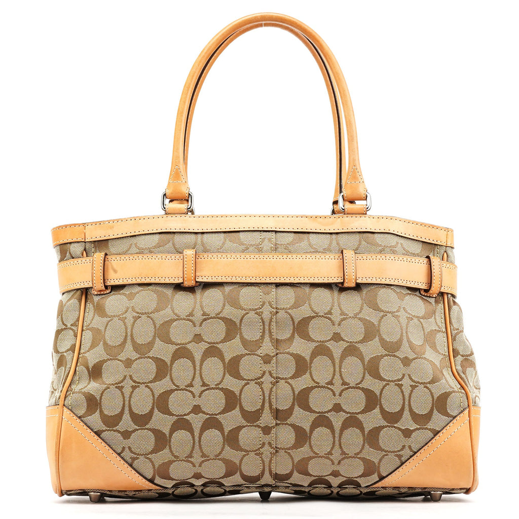 F08K07 Beige Tan Signature Tote Bag