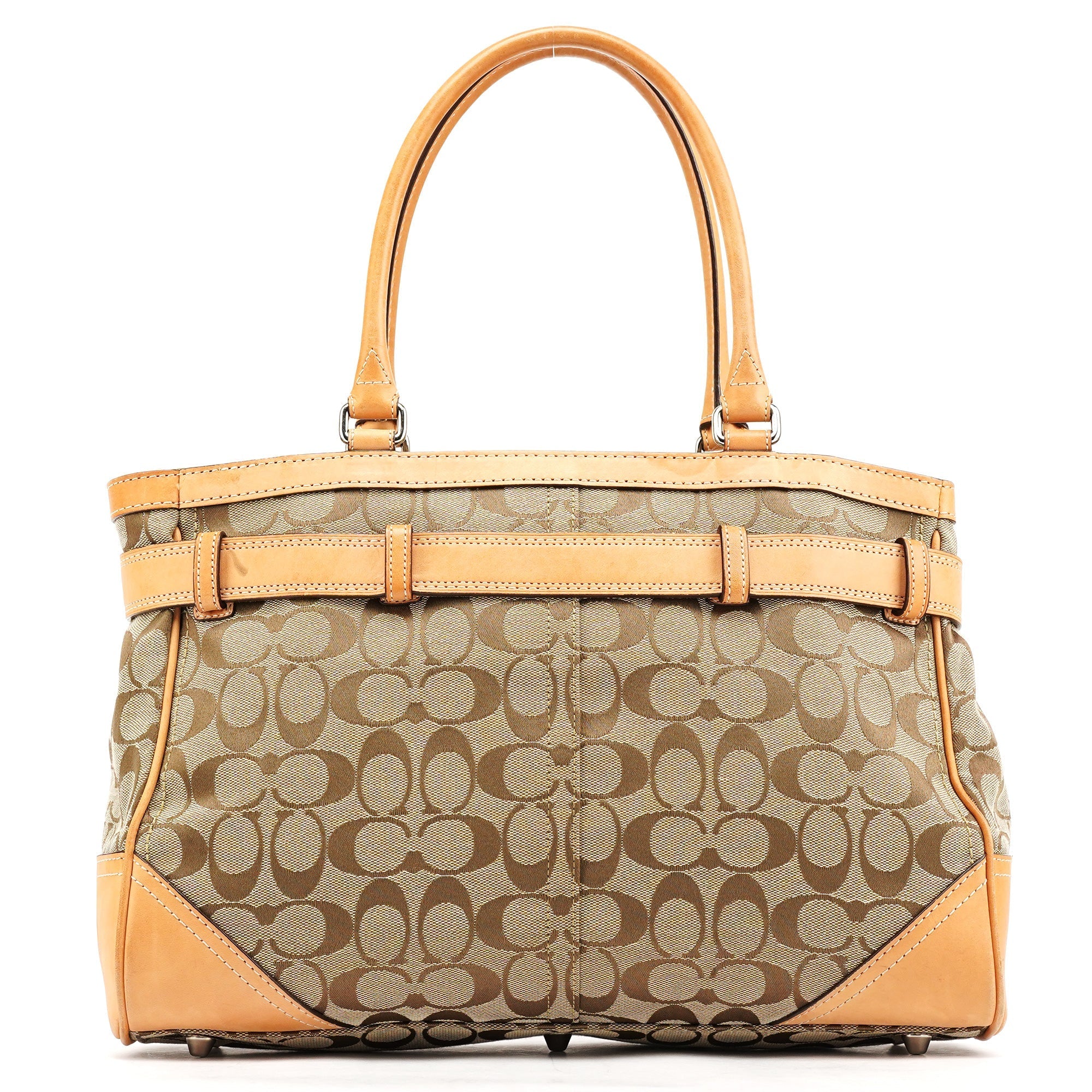F08K07 Beige Tan Signature Tote Bag
