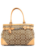 F08K07 Beige Tan Signature Tote Bag