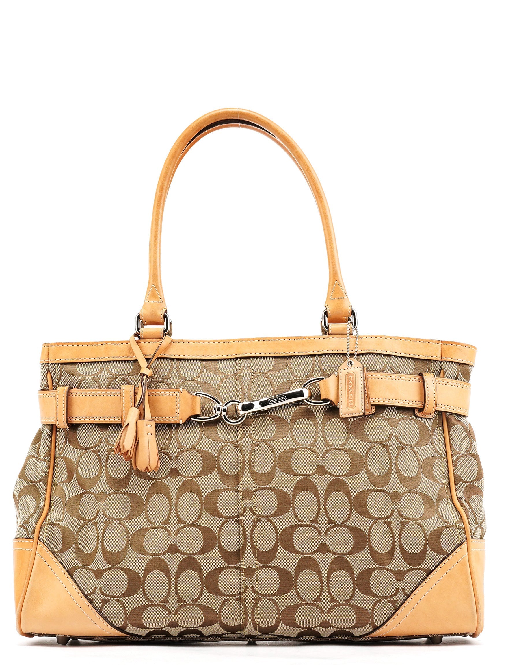 F08K07 Beige Tan Signature Tote Bag