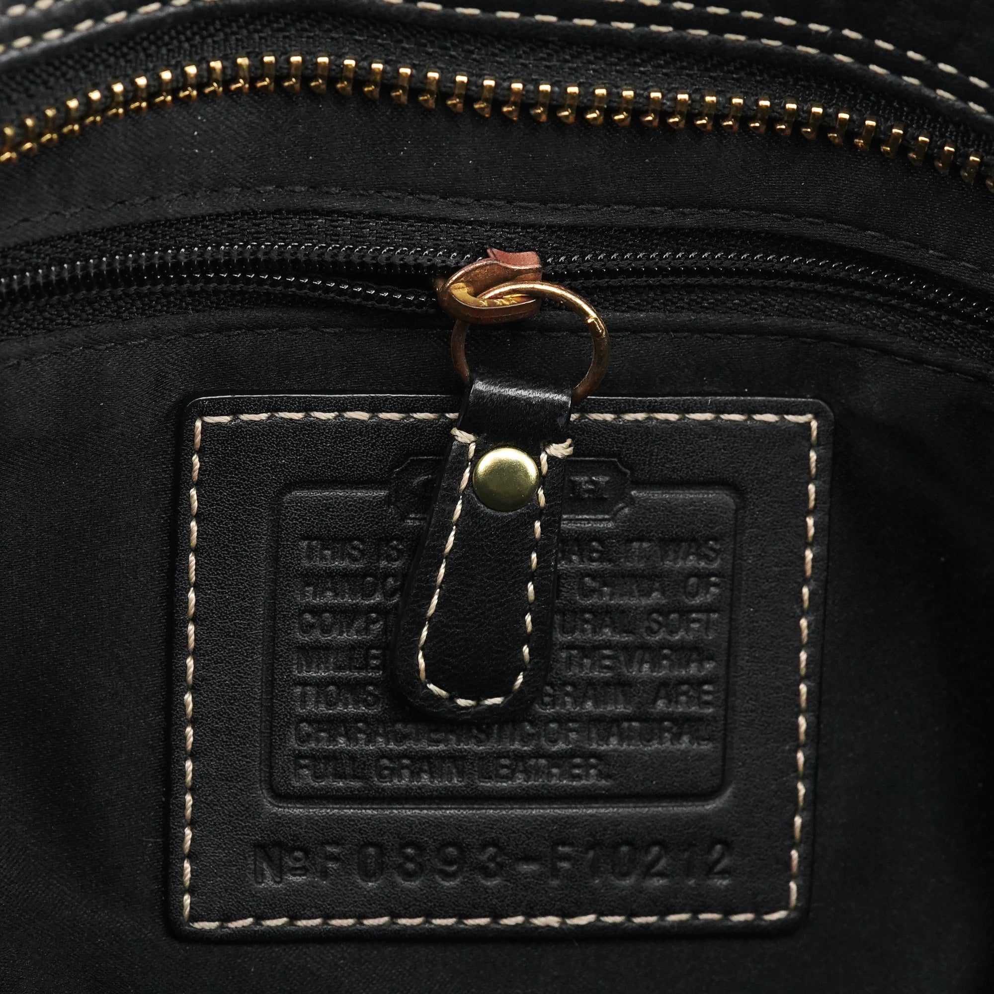 F10212 Black Leather Tote Bag