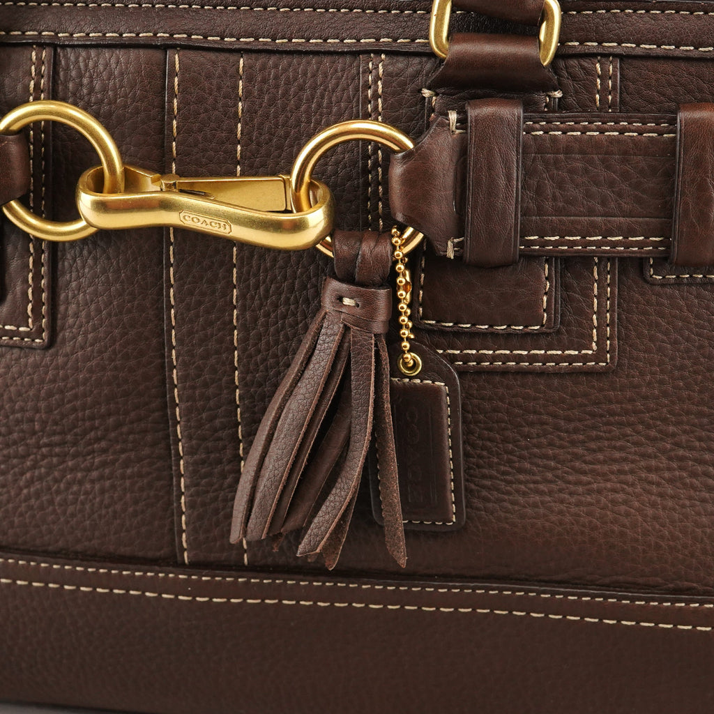 F10212 Brown Pebbled Leather Hamptons Tote Bag