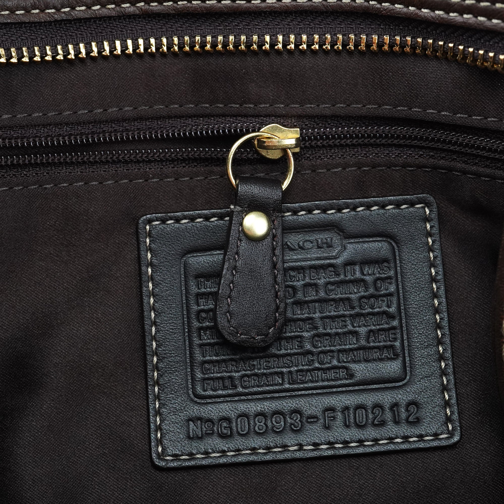 F10212 Brown Pebbled Leather Hamptons Tote Bag