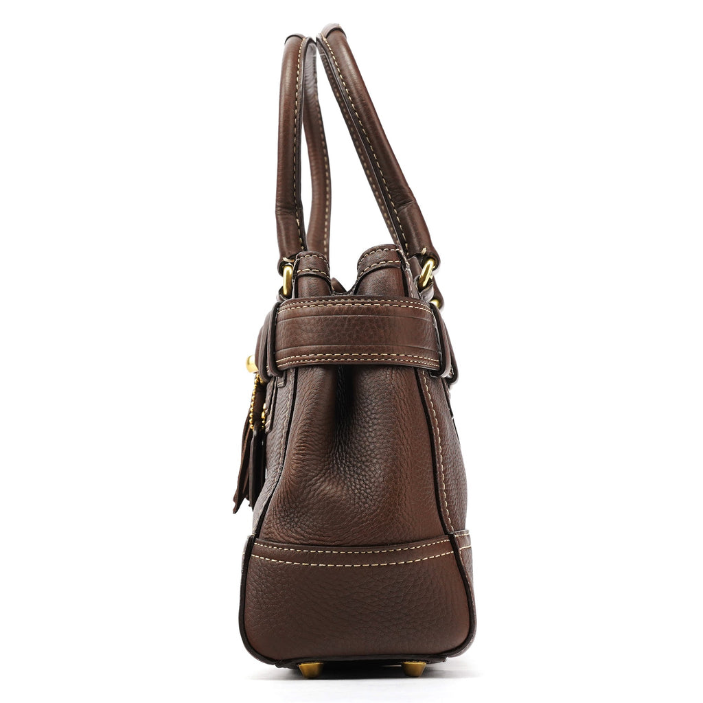 F10212 Brown Pebbled Leather Hamptons Tote Bag